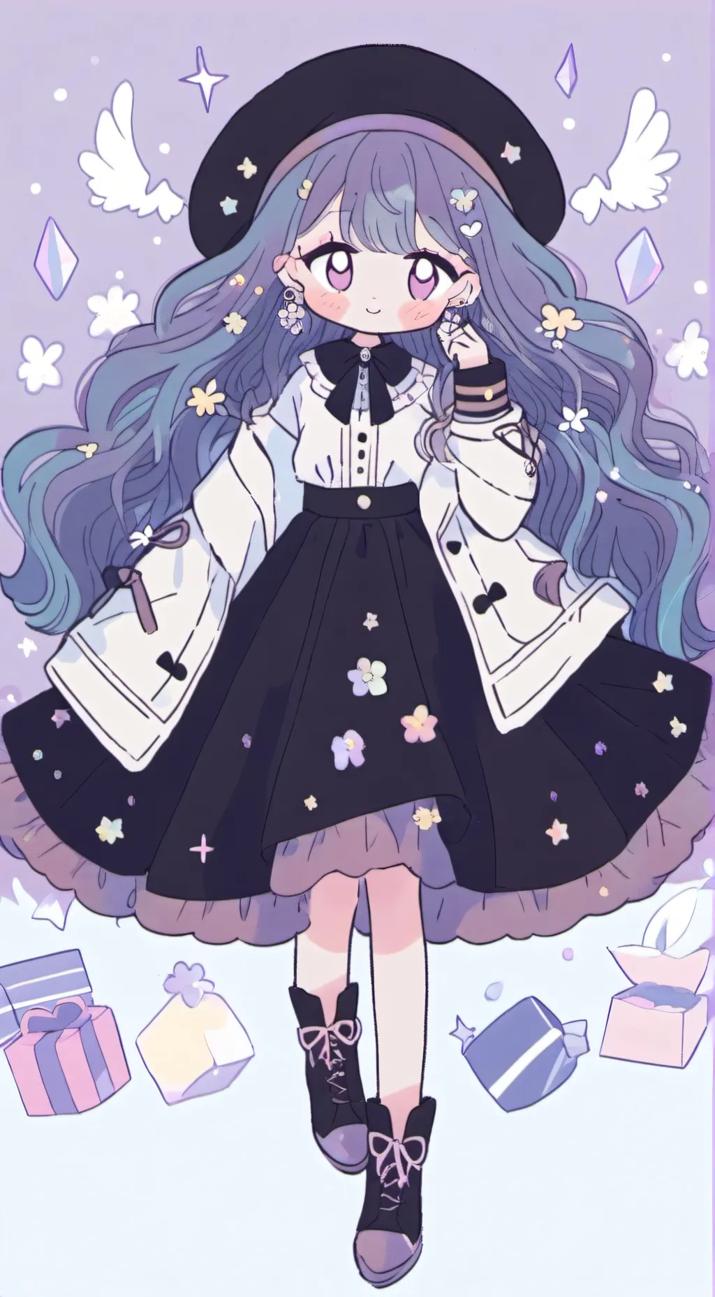 ai character: wenda X  grey background