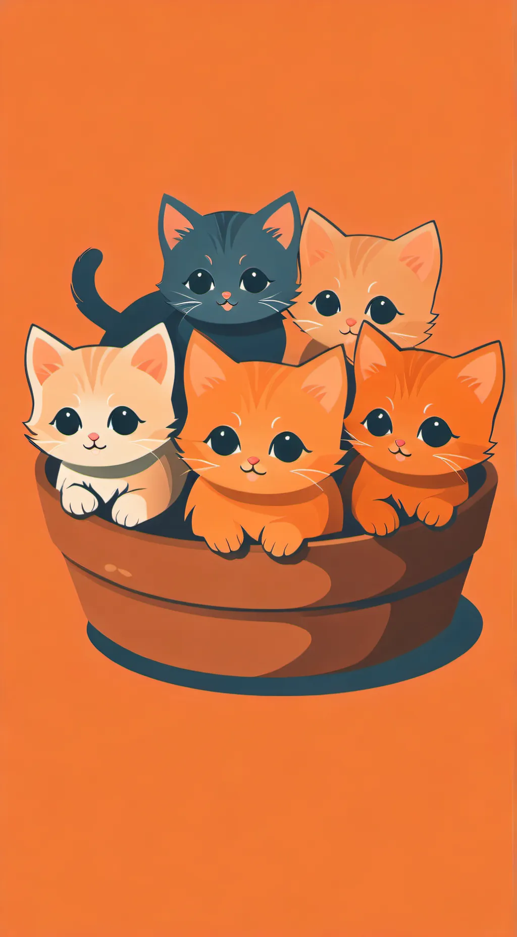 ai character: hungry kittens background