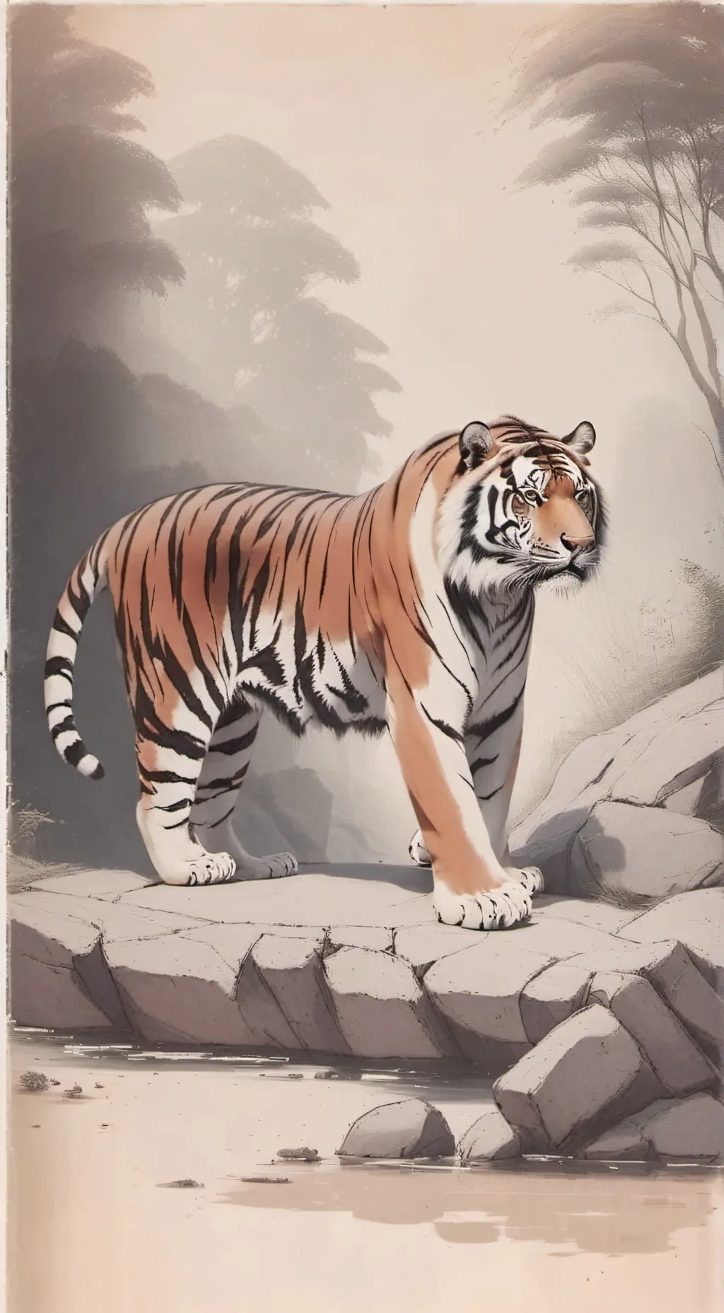 ai character: zoo/tiger background