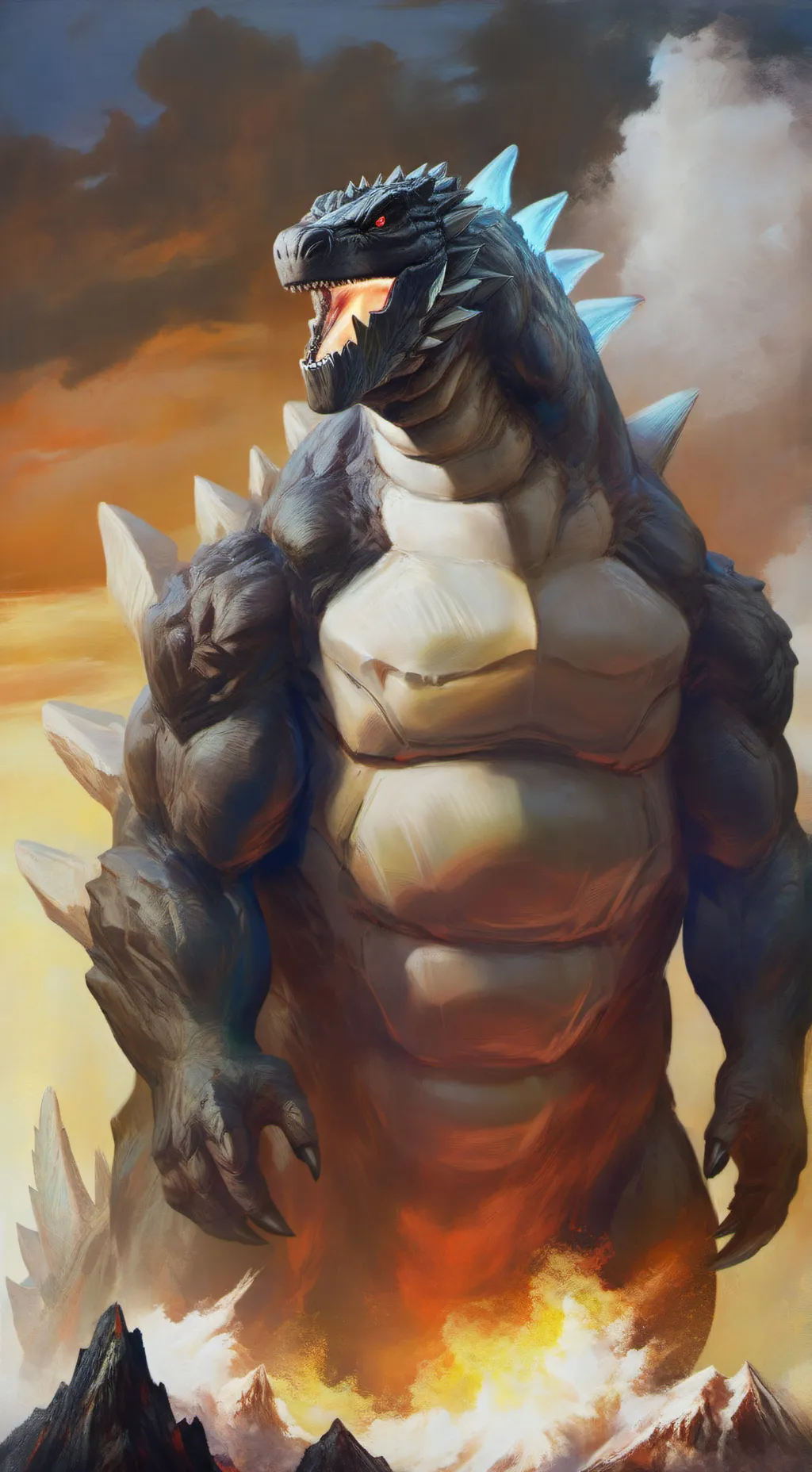 ai character: kaiju school background