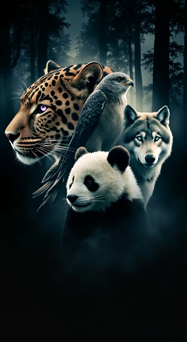 ai character: Spirit animals  background