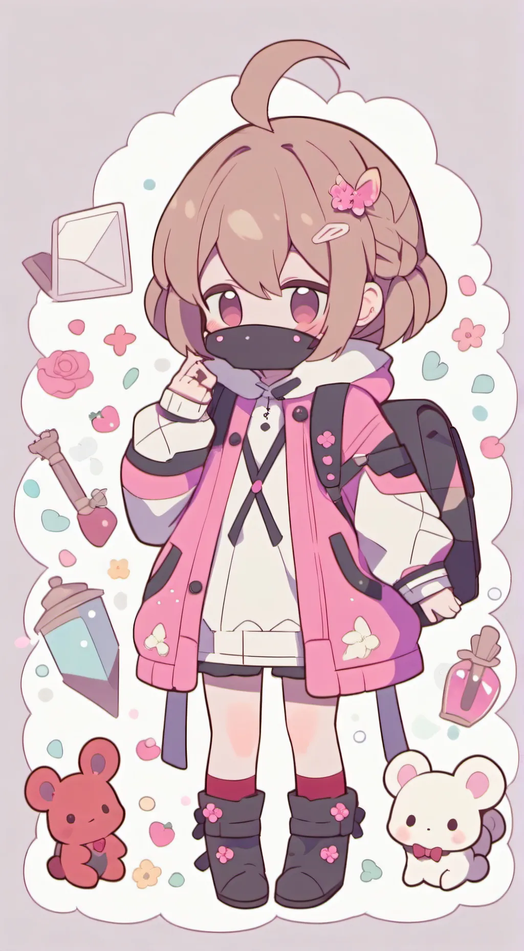 ai character: happy face background