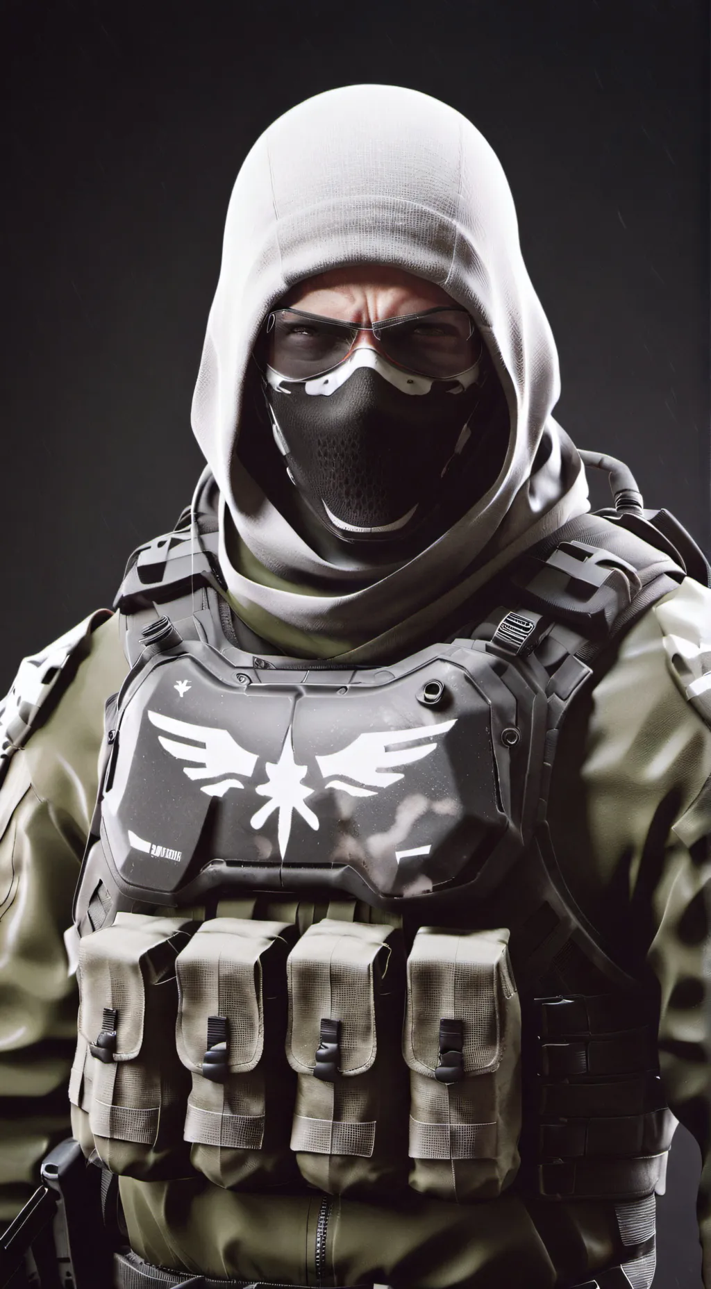 ai character: COD Ghost  background