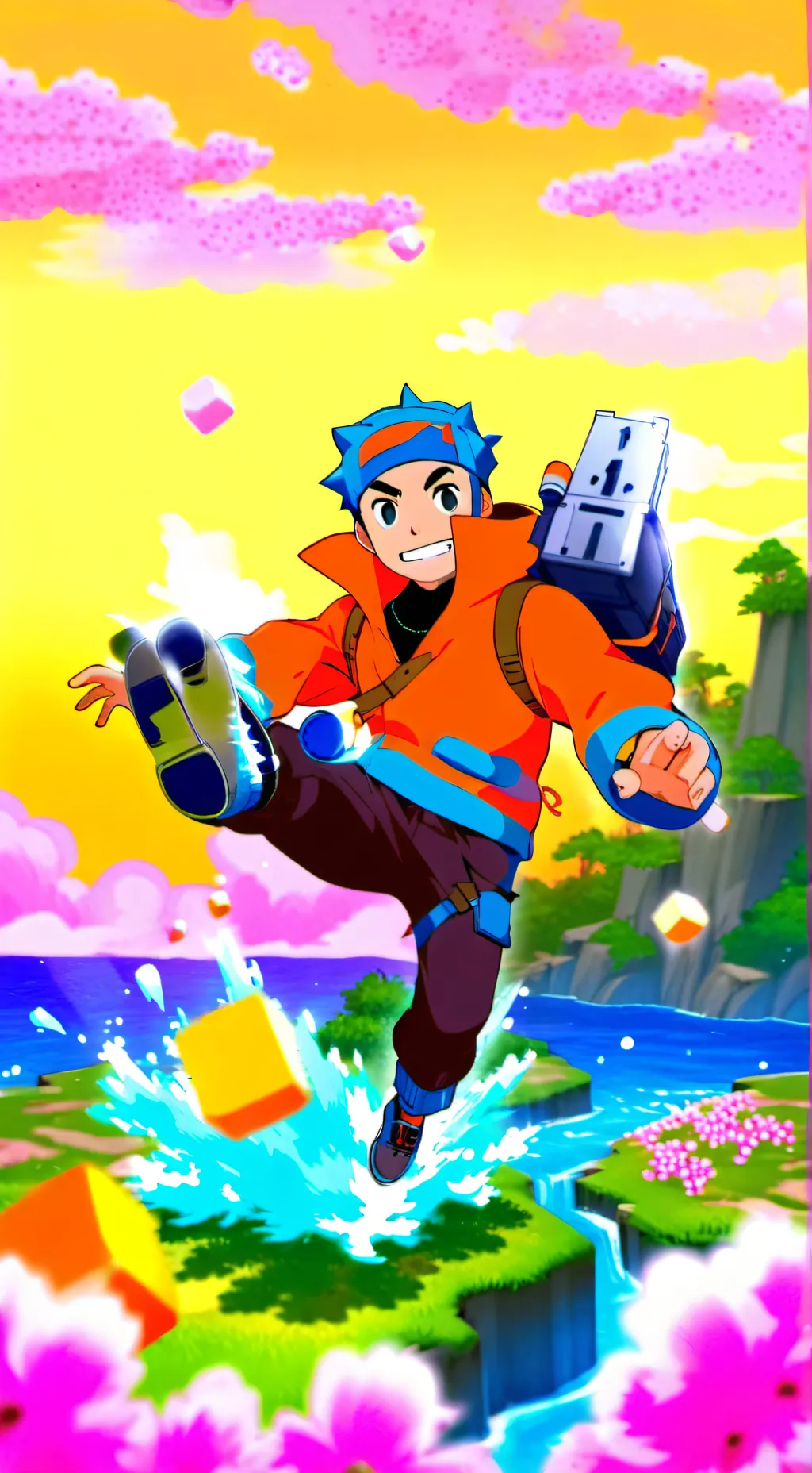 ai character: CUBE runners V3 D3 background