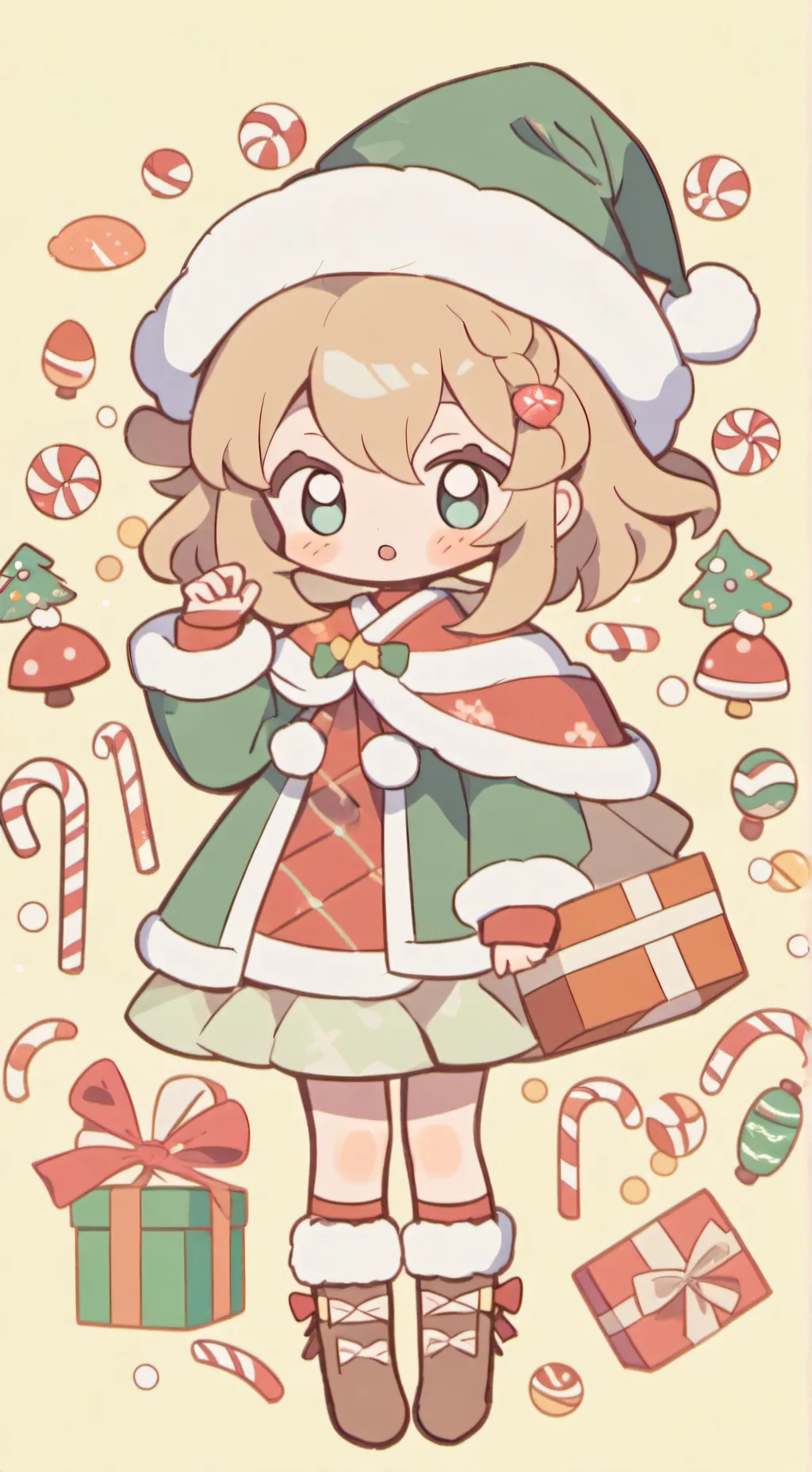 ai character: JJK navidad  background