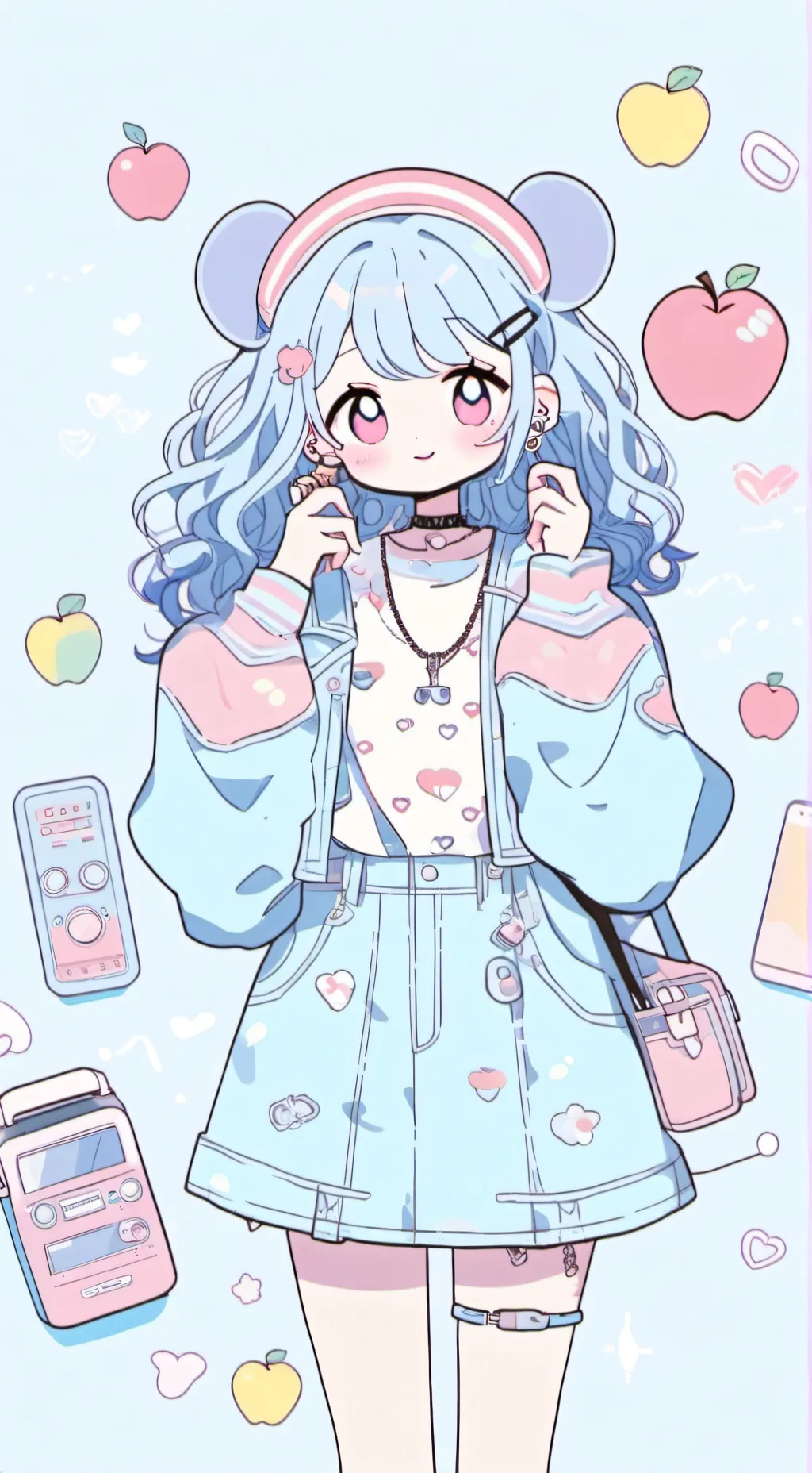 ai character: radio apple background