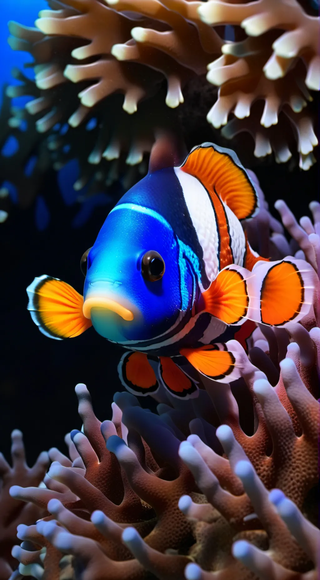 ai character: Striped Clownfish Spirit background