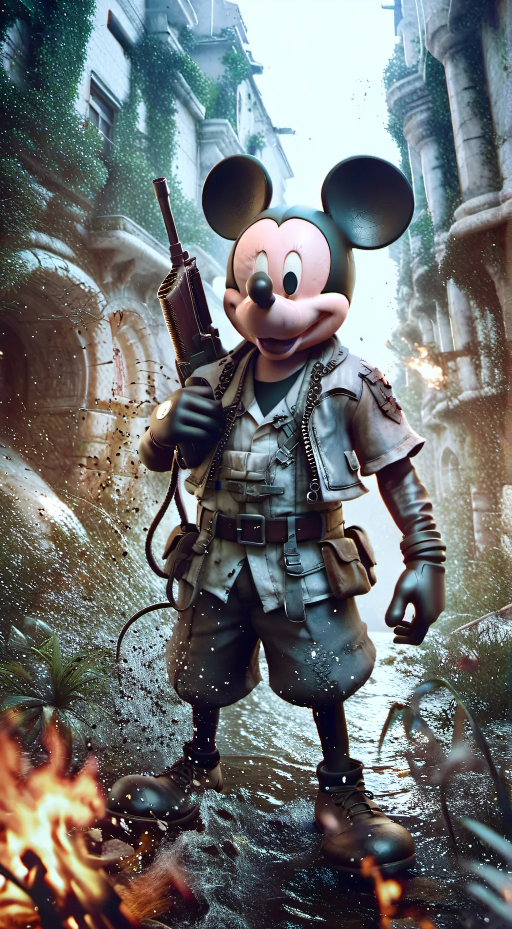 ai character: Mickey  background
