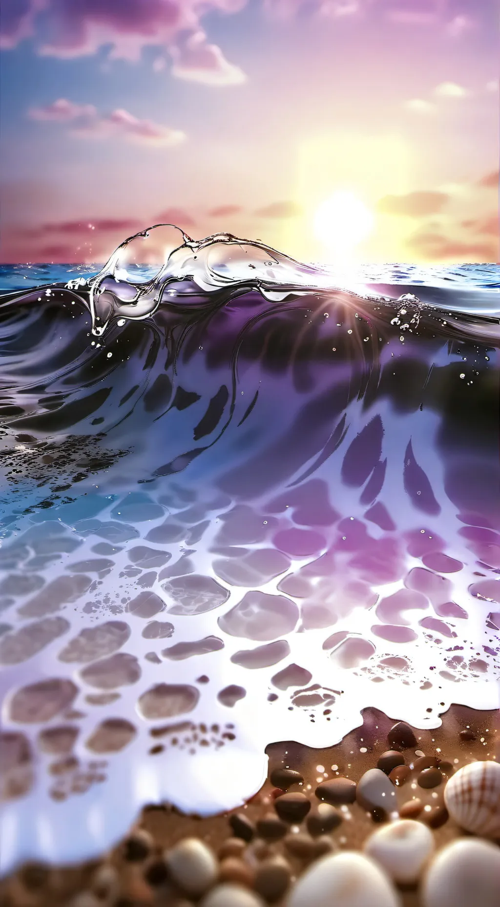 ai character: genshin beach trip background