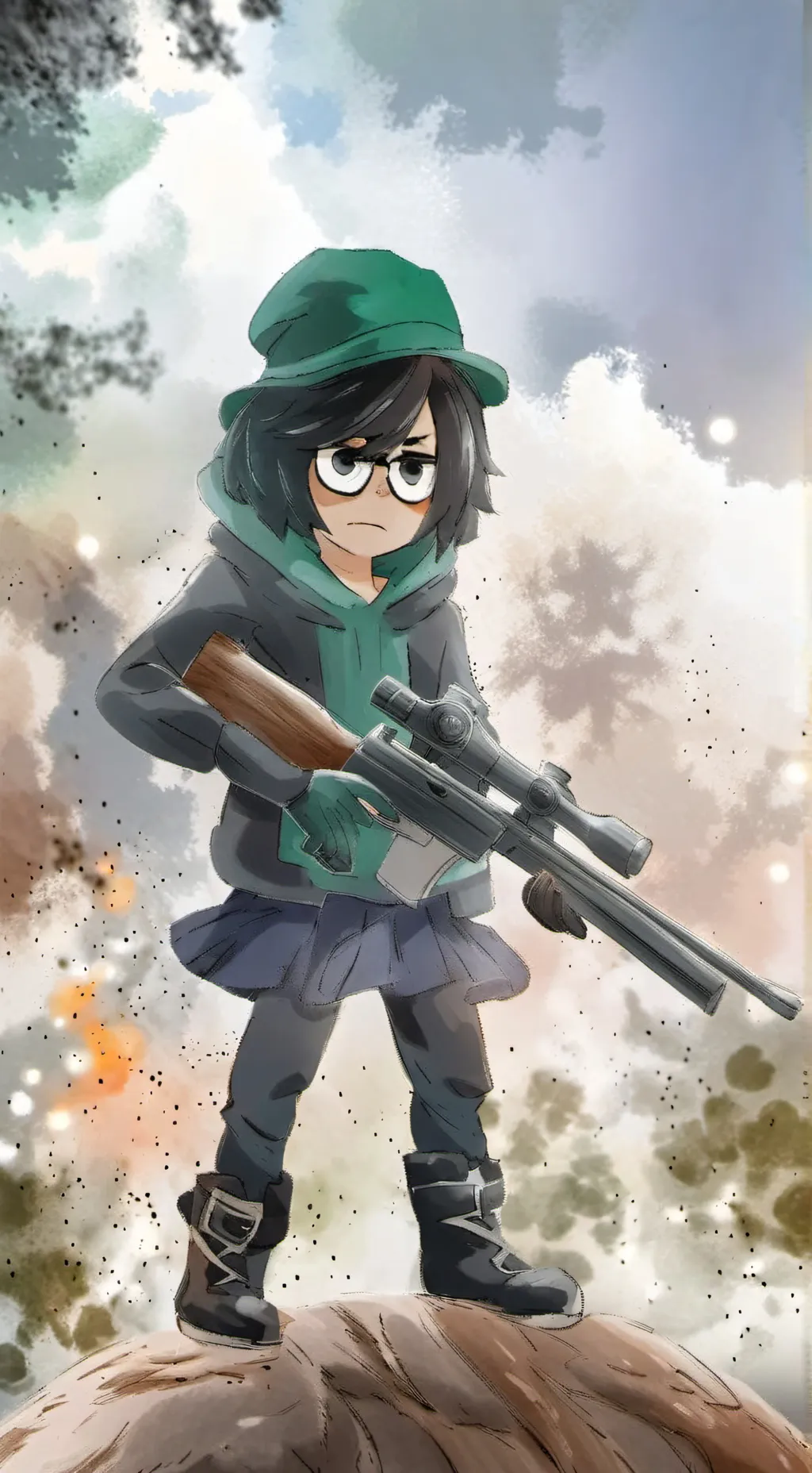 ai character: Uzi (Jigglytoons) background