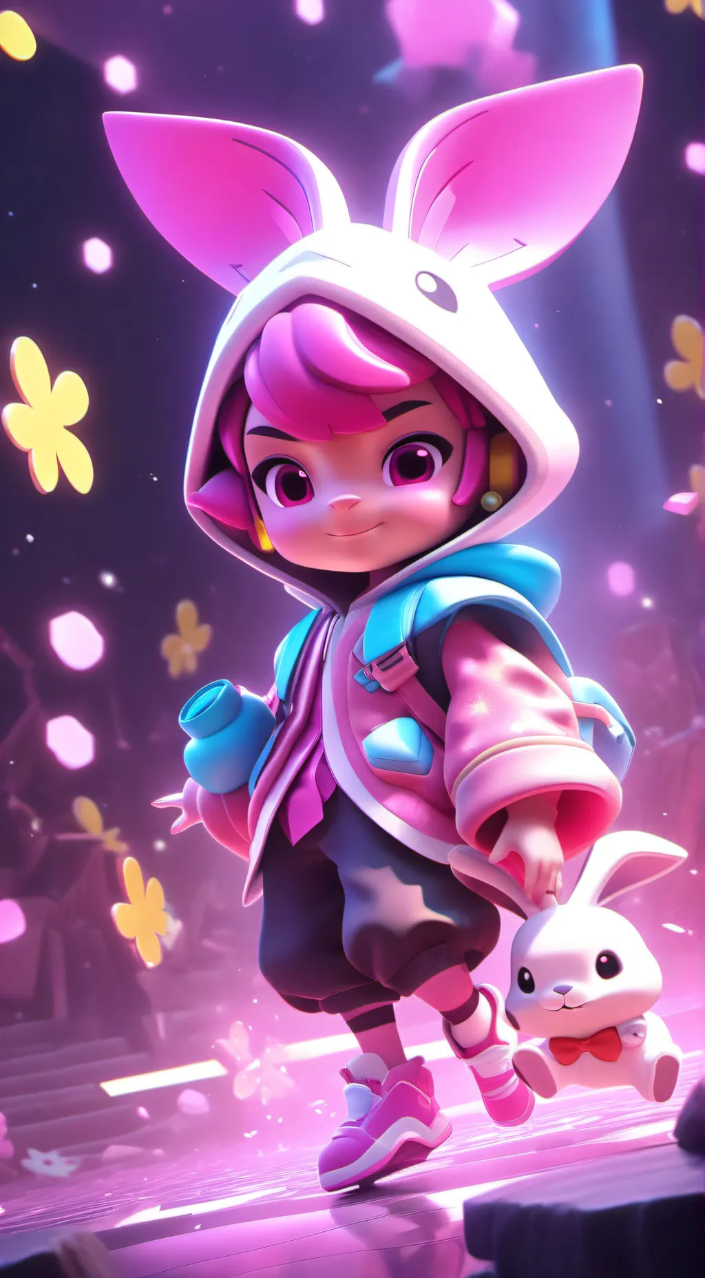 ai character: pinki sprunki  background