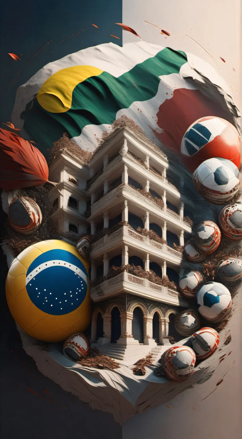 ai character: Brazil Countryball background