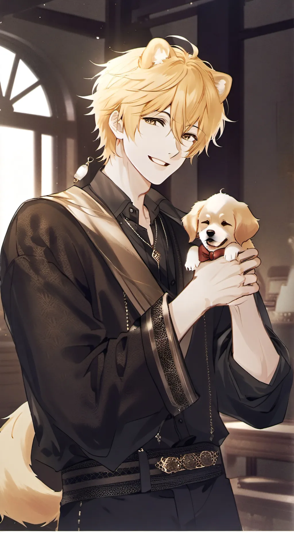 ai character: Golden Furry Spirit background