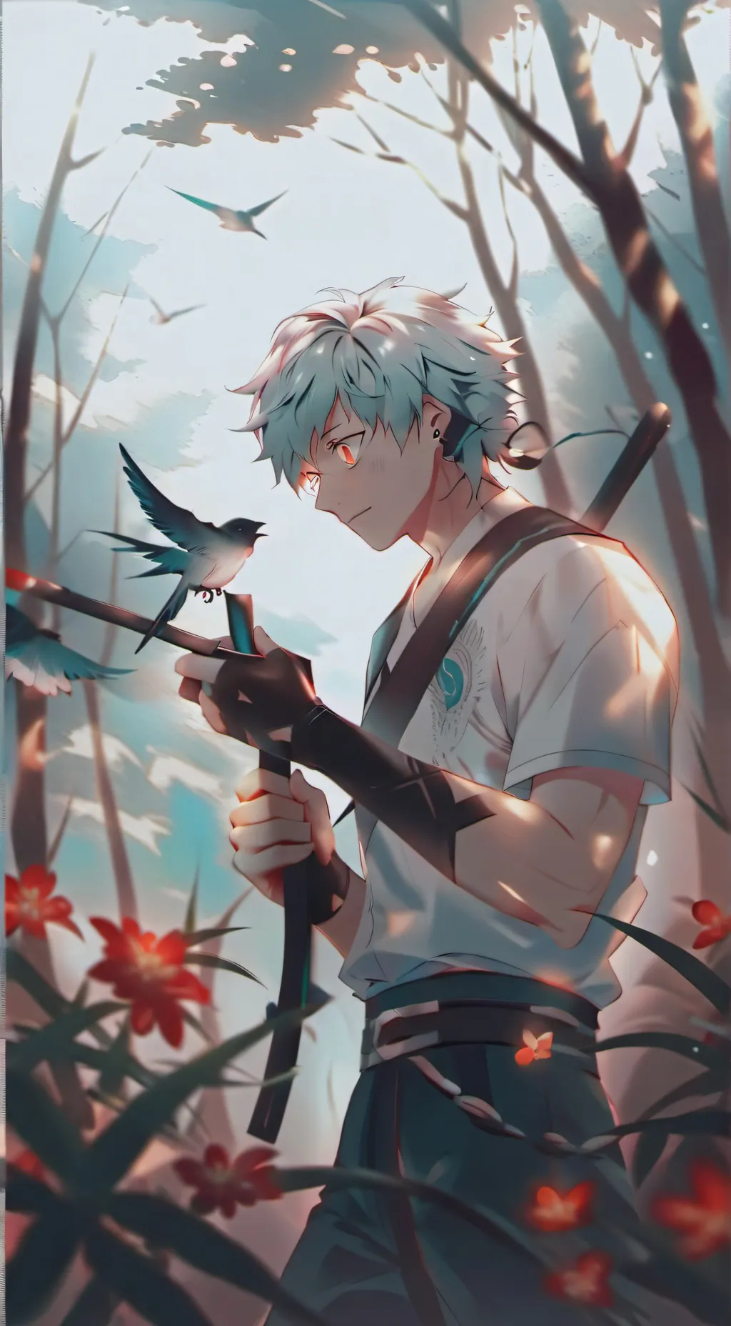 ai character: Bakugo y Deku background