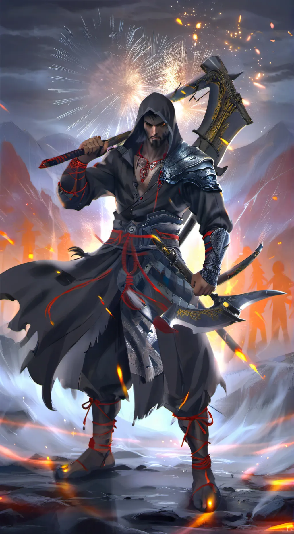 ai character: hh x kratos background