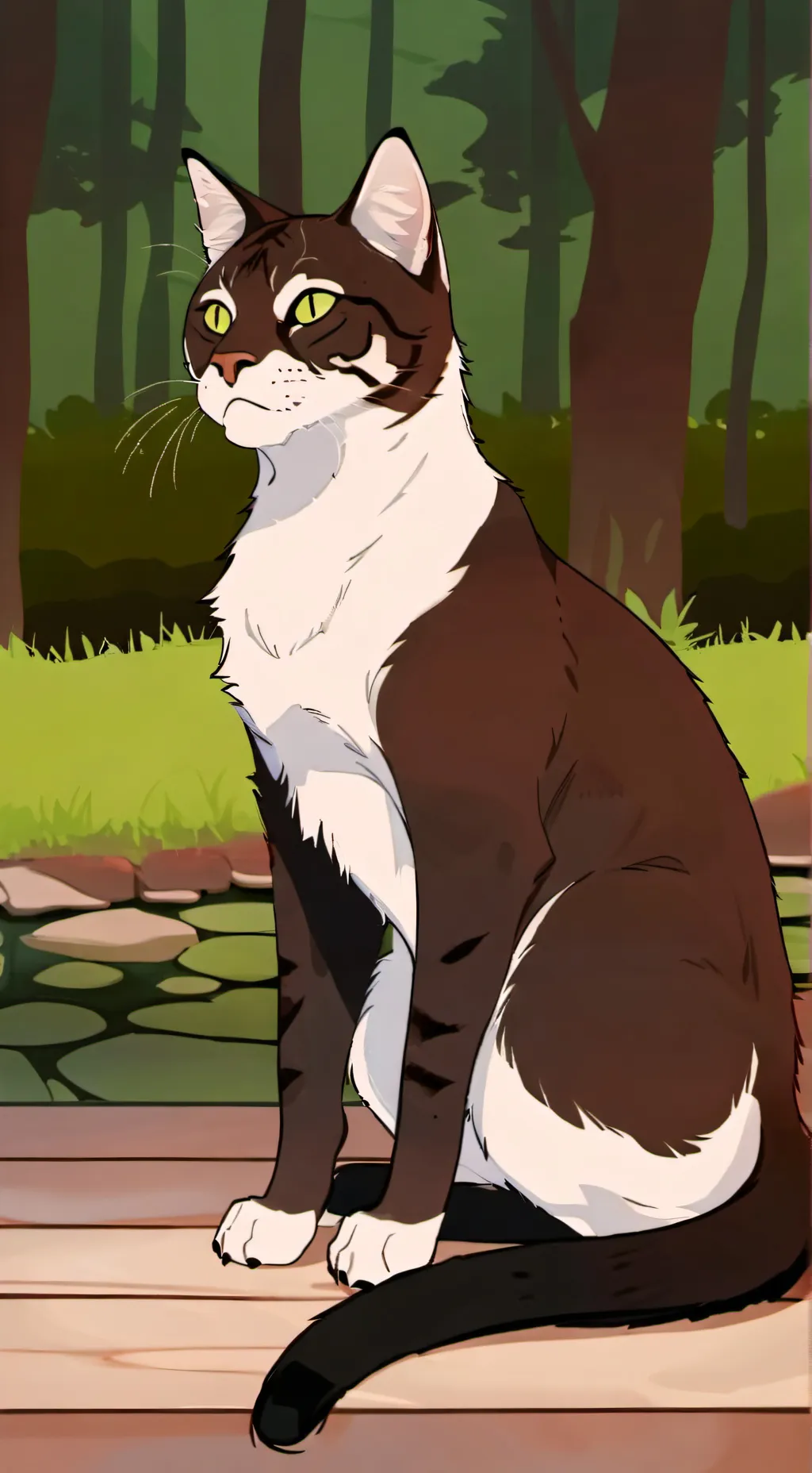 ai character: preg worrior cat background