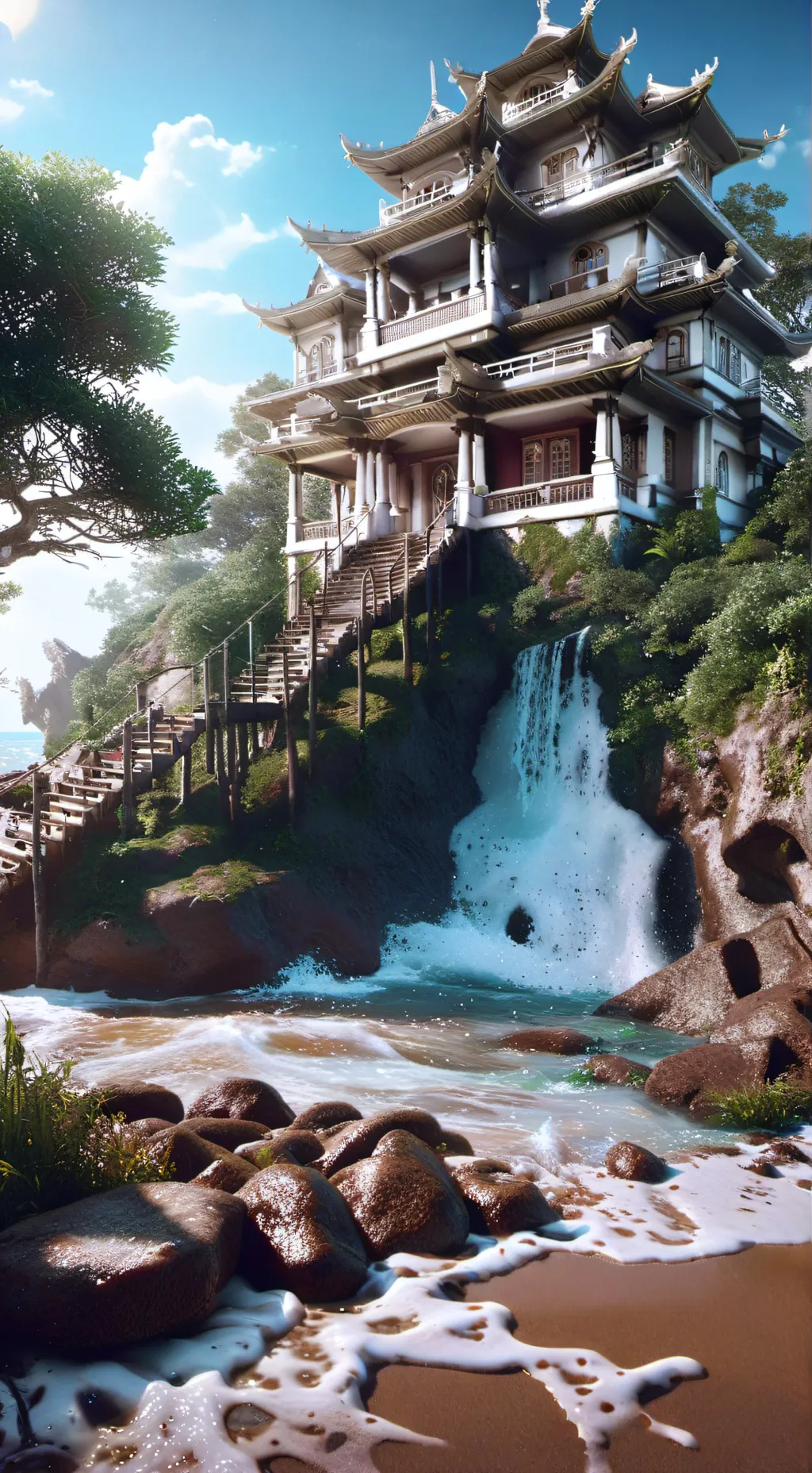 ai character: ✨️JJK beach🌊 background