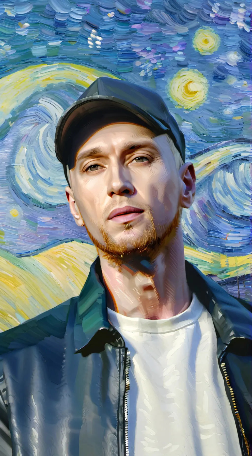 ai character: Eminem concert  background