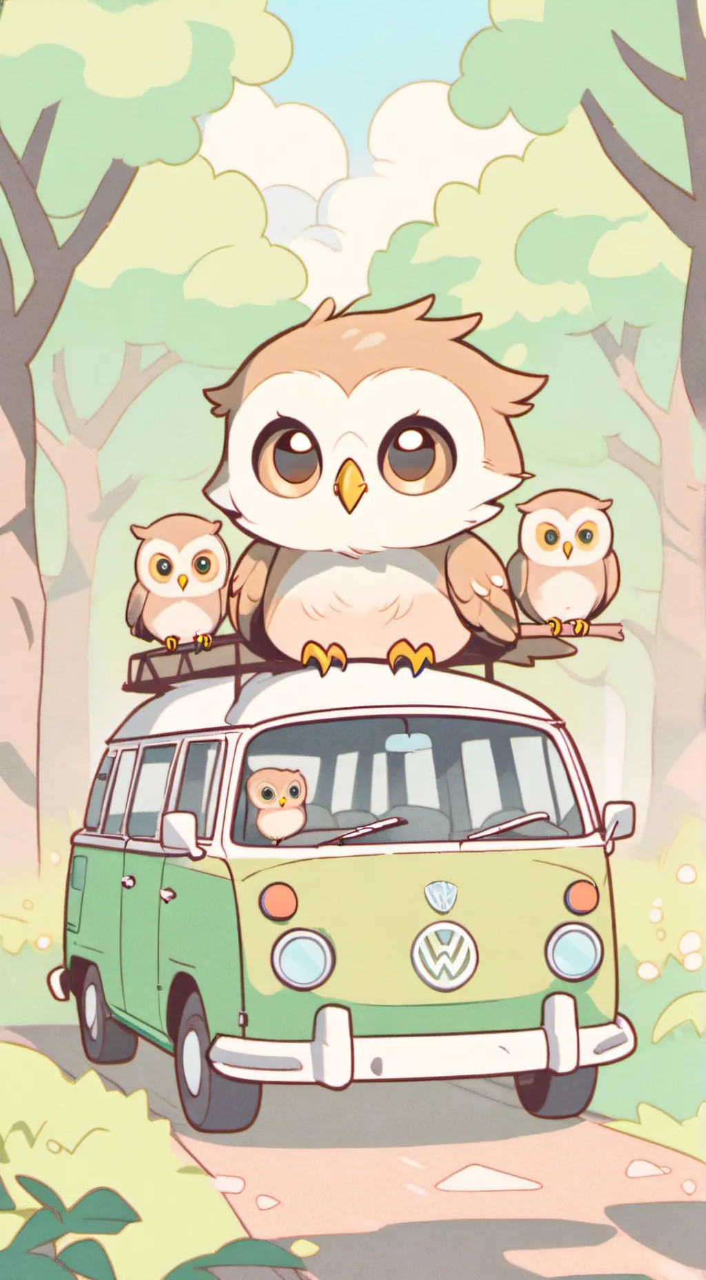 ai character: Duolingo road trip background