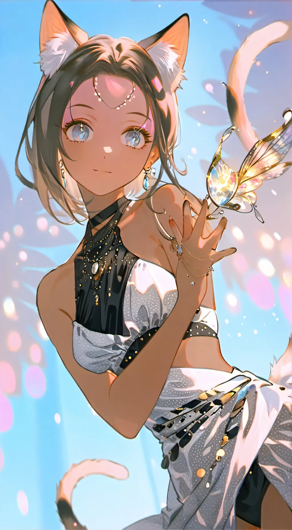 ai character: Pinky the Iridesce background