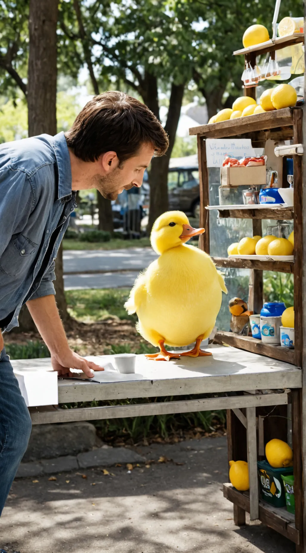 ai character: the duck story background