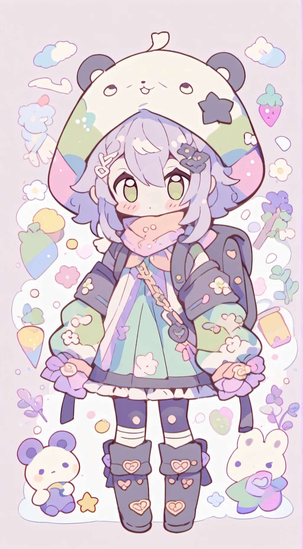 ai character: shadow milk cookie background