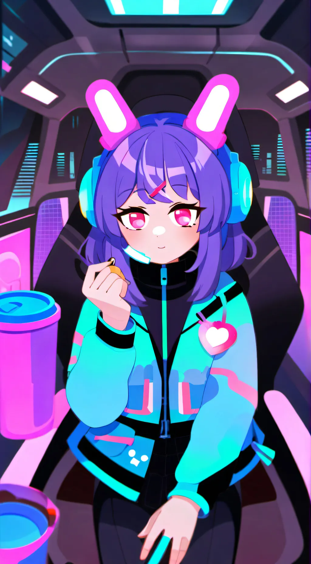 ai character: mha gamer bunny  background