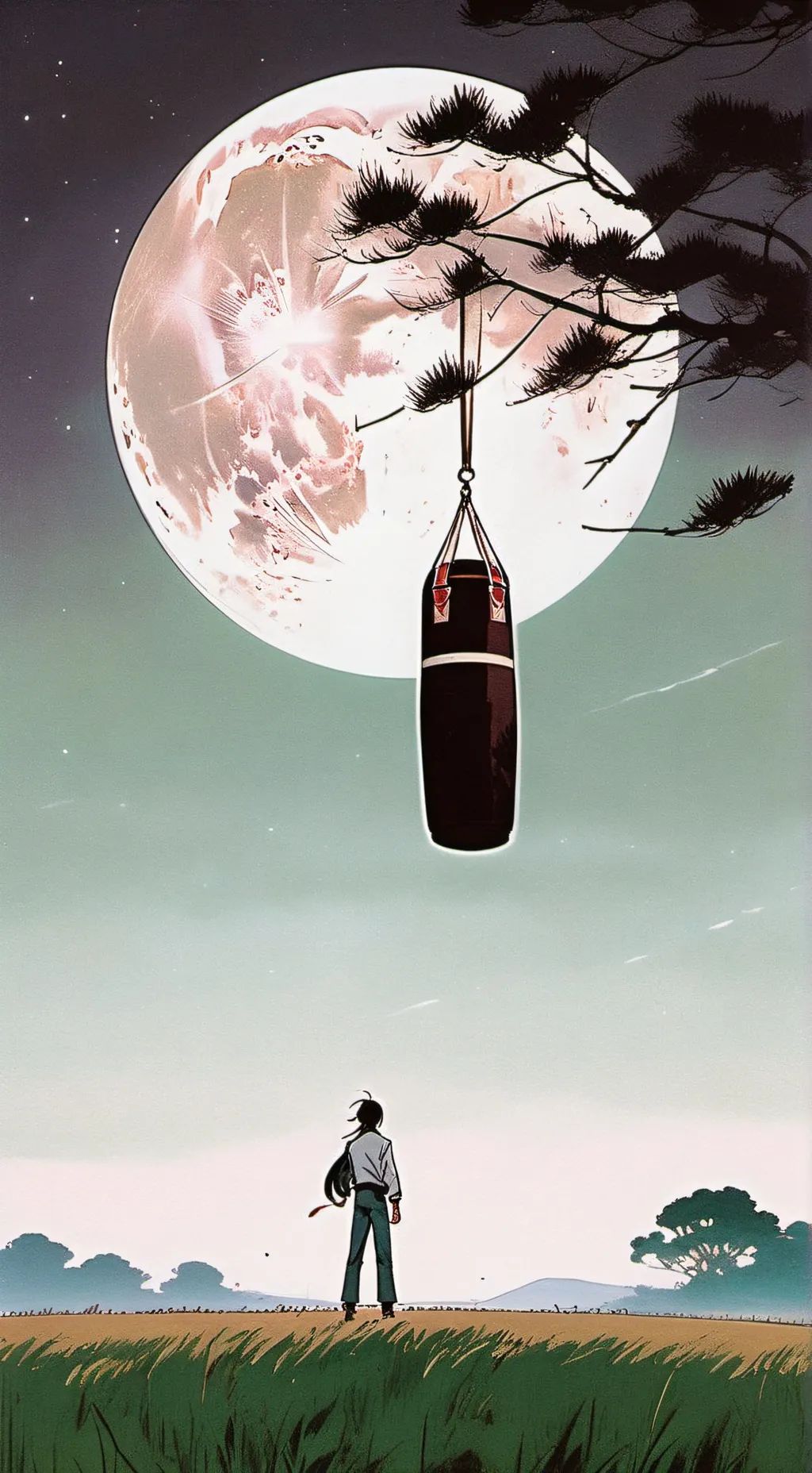 ai character: The Night  & day background