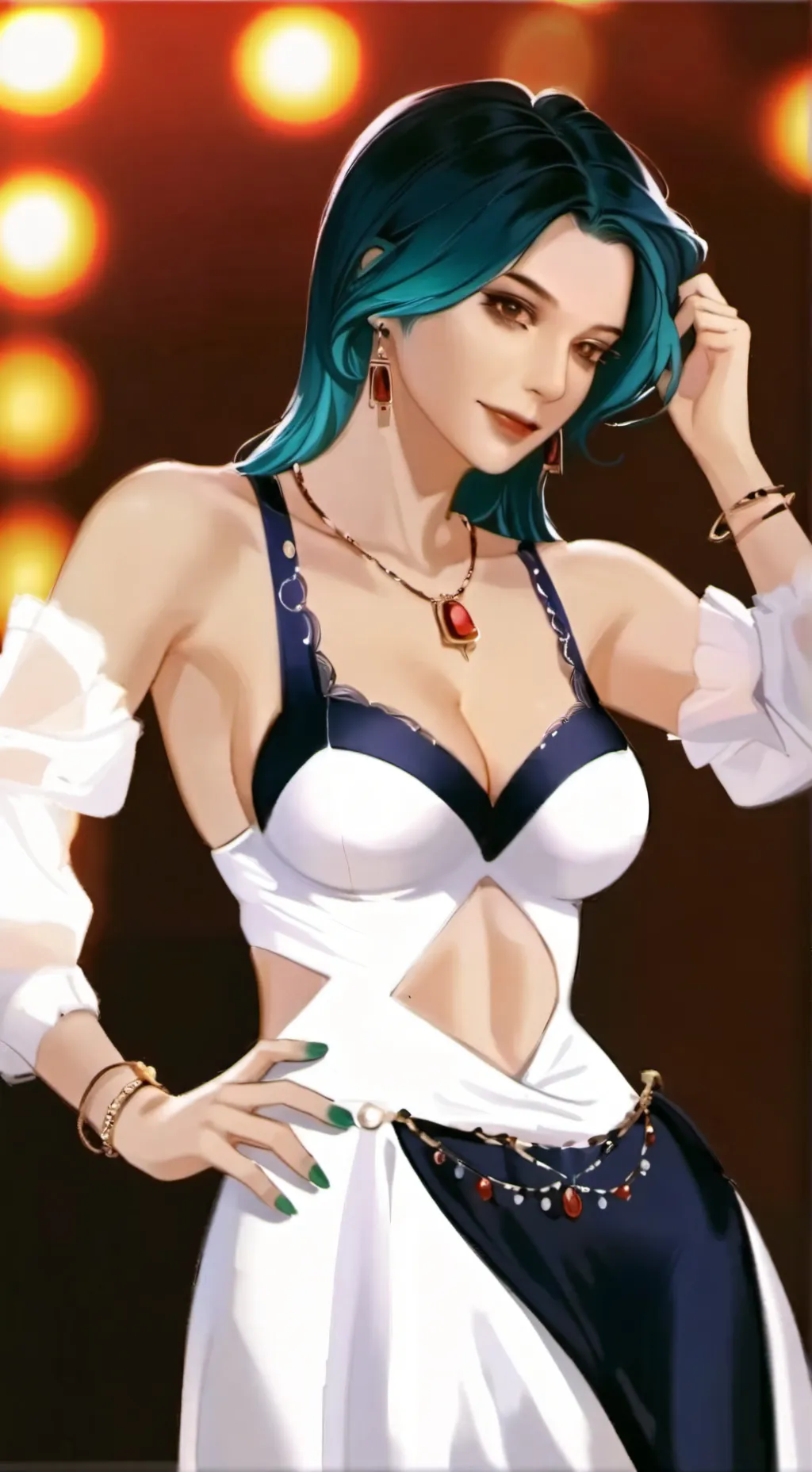 ai character: hot girl  background