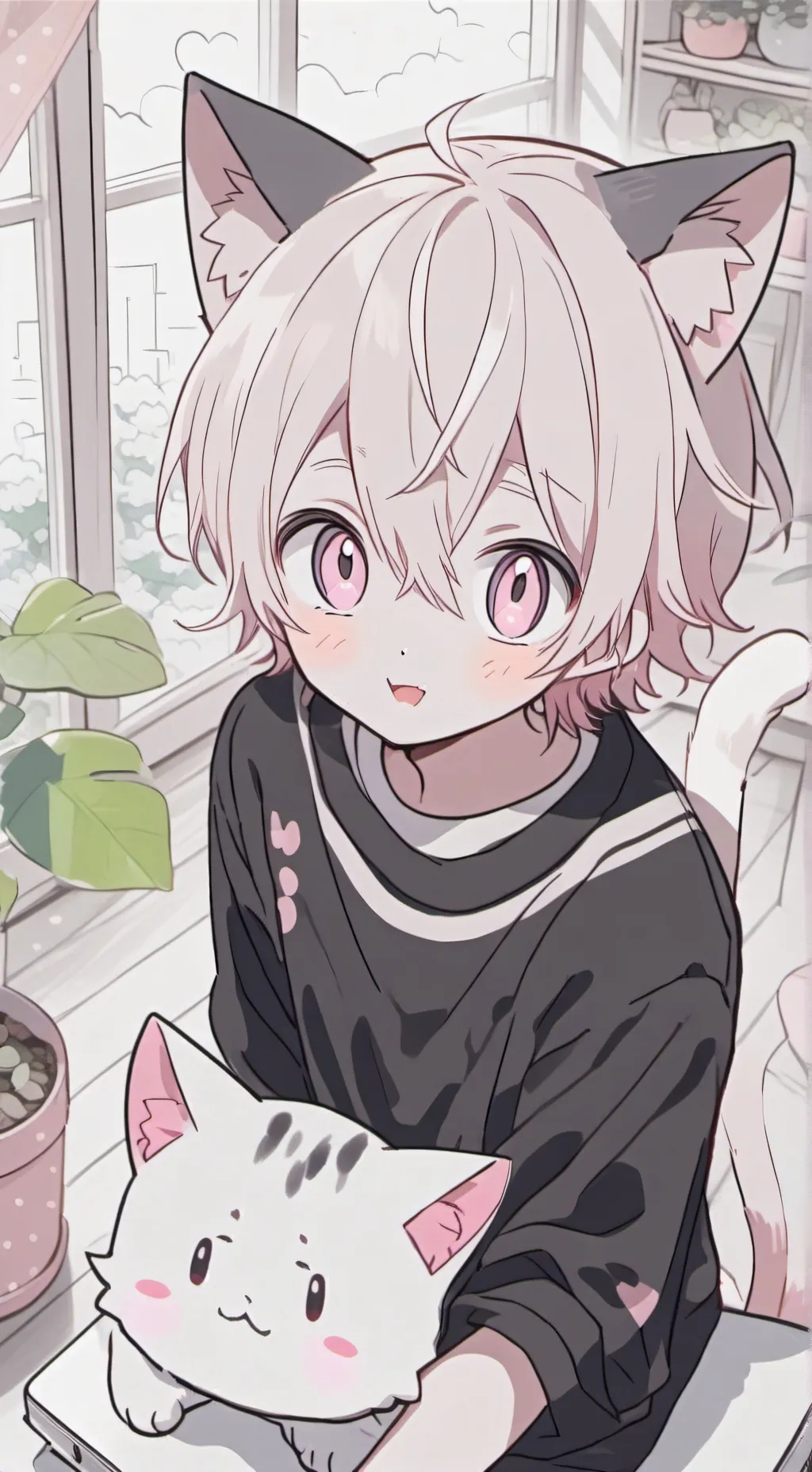 ai character: Pinky Raven Furry background