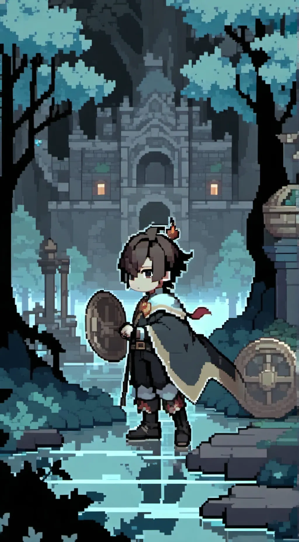 ai character: custard cookie background