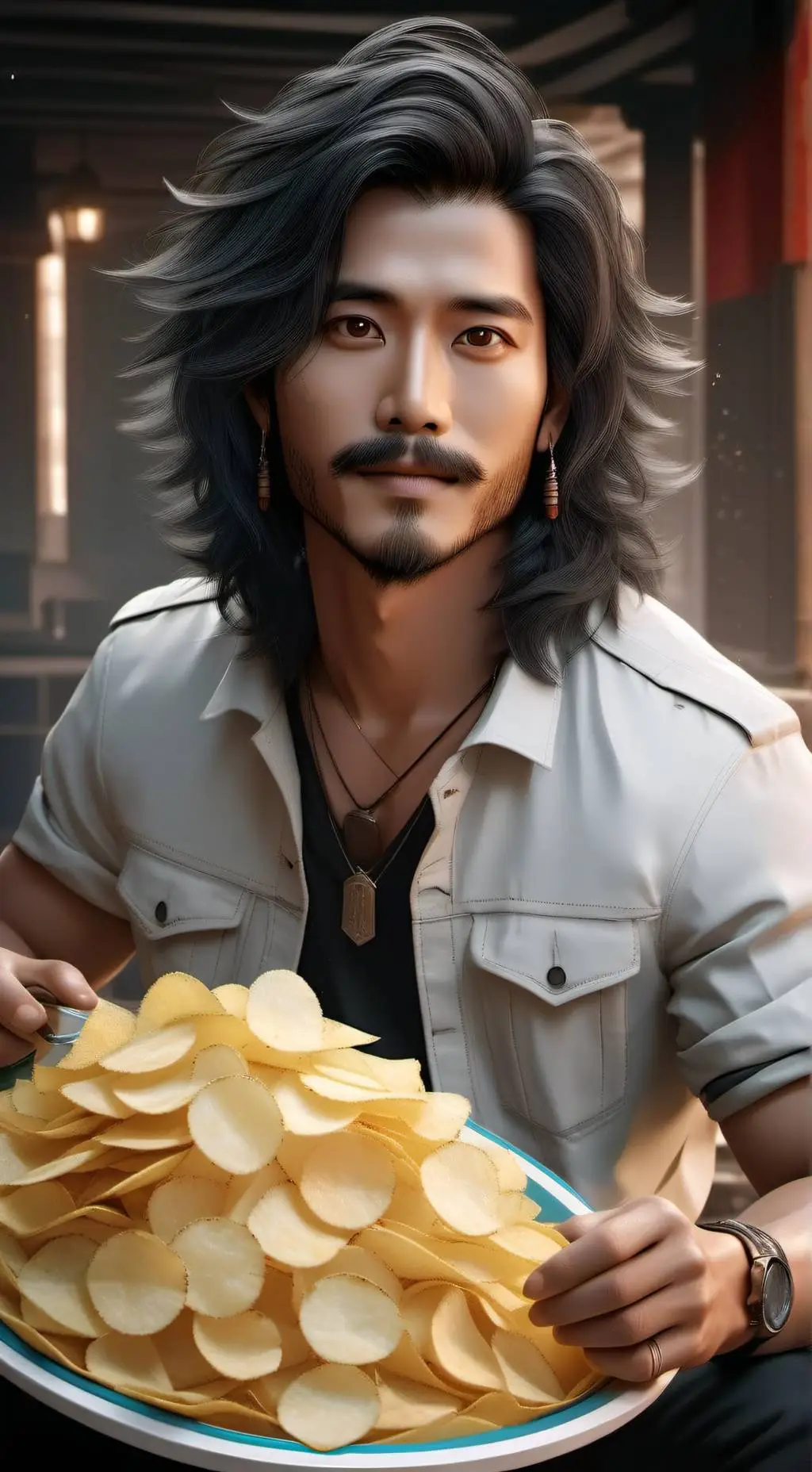 ai character: snack world background