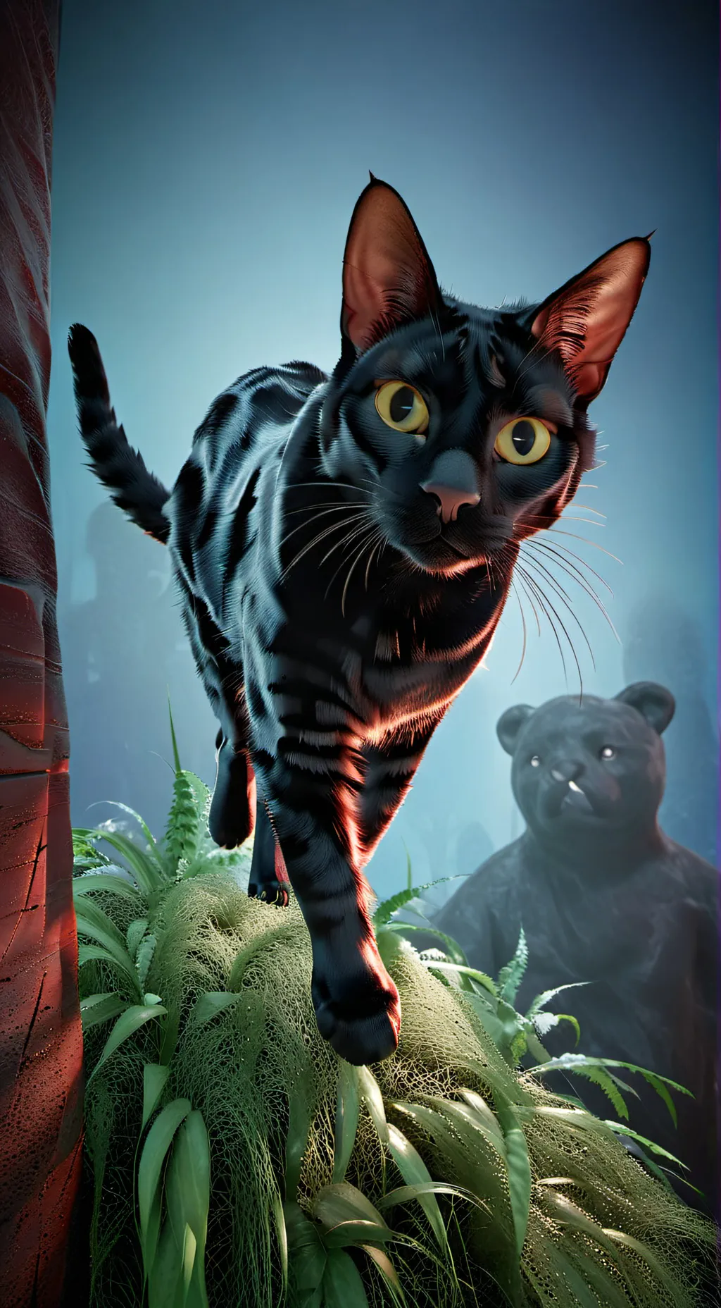 ai character: Raven the cat background