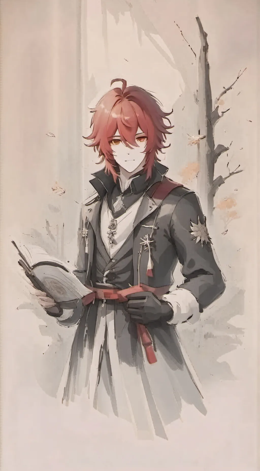 ai character: diluc ragvindger  background