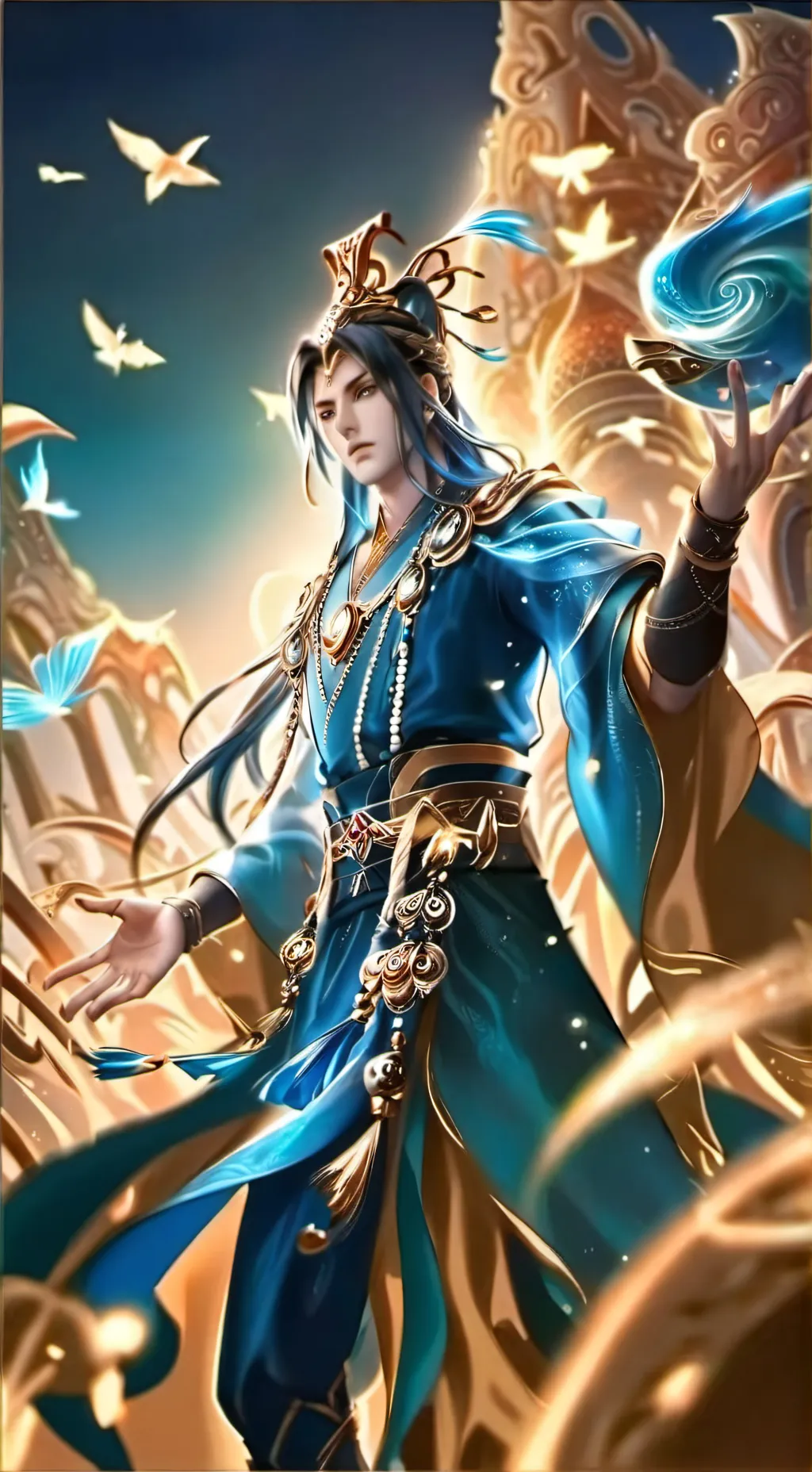 ai character: Tang San  background