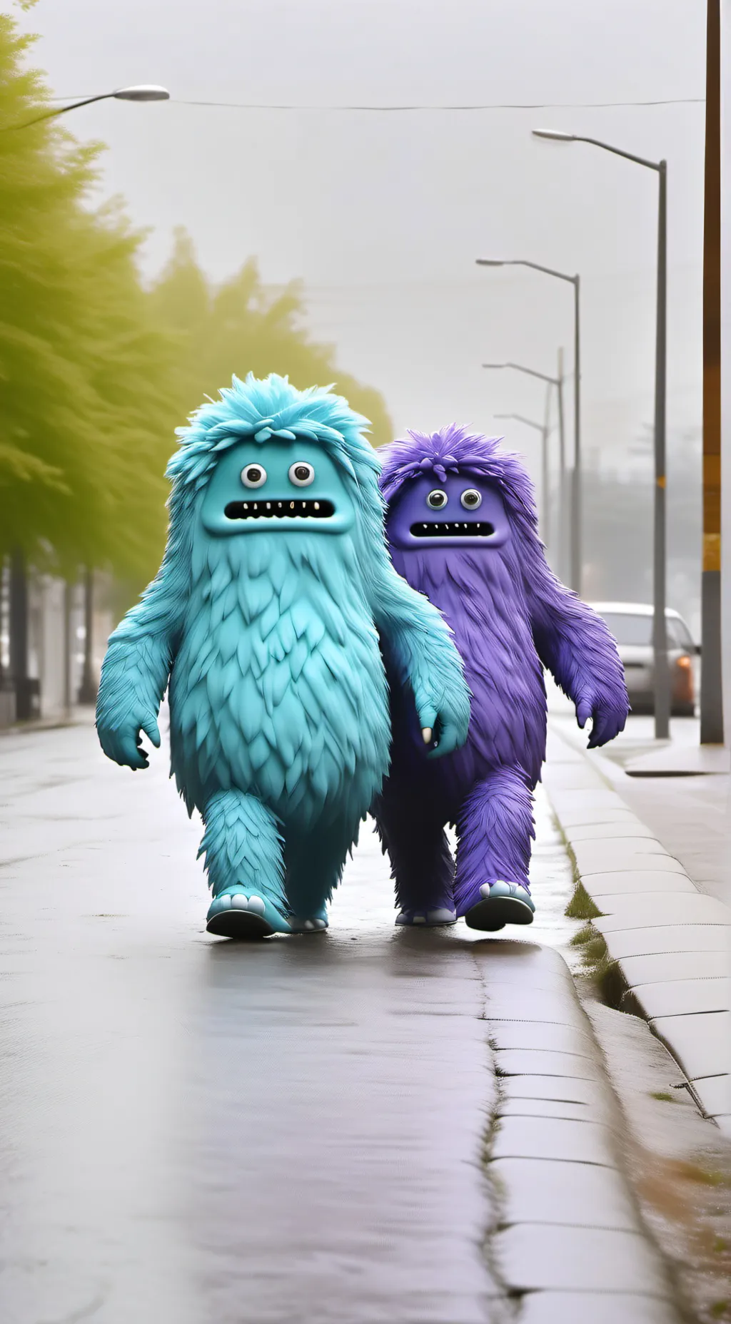 ai character: bighairyblueguy background