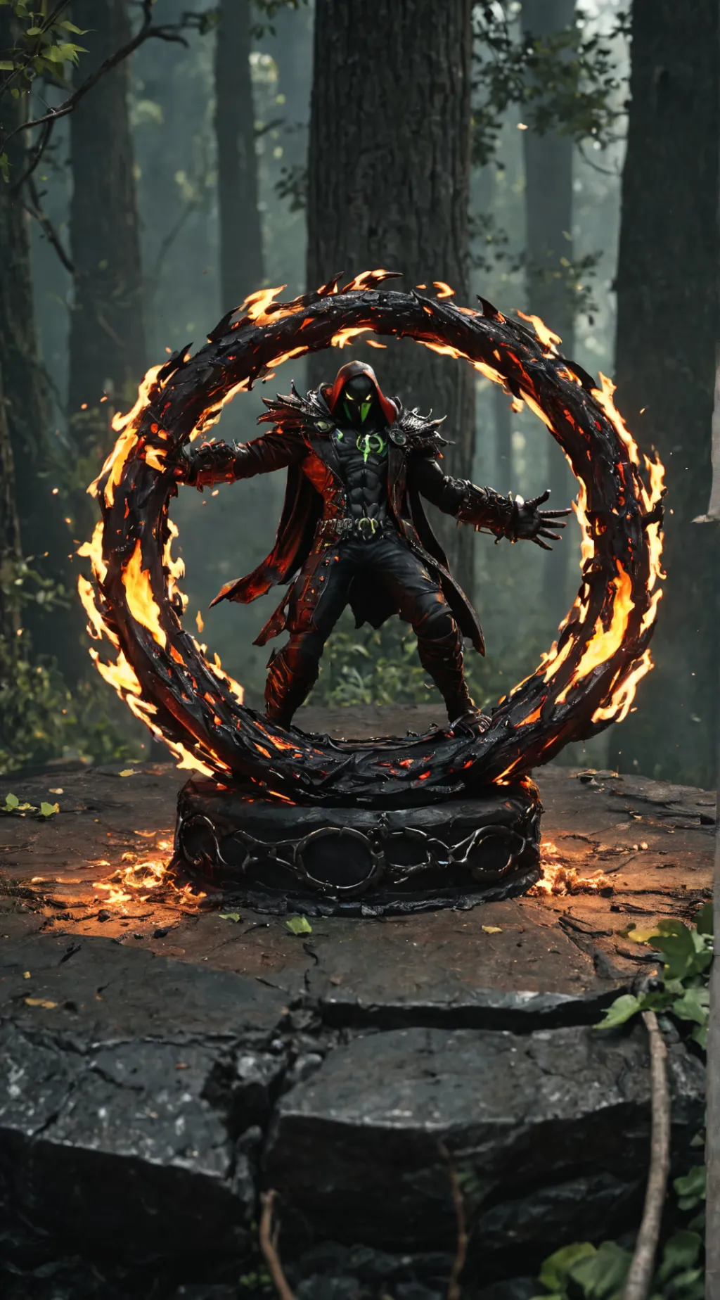 ai character: Spawn x fire ring background