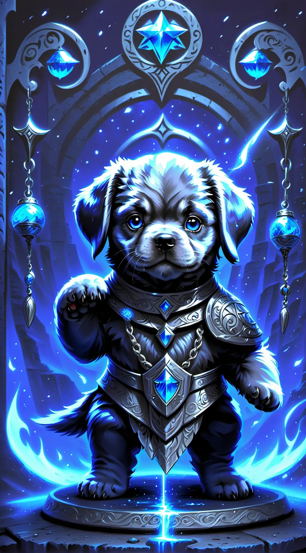 ai character: green hills background