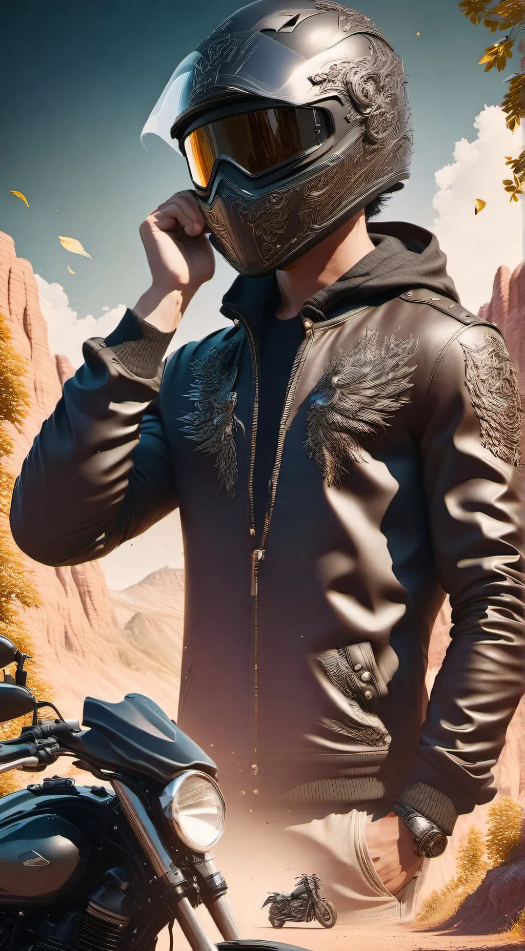 ai character: Biker boy background