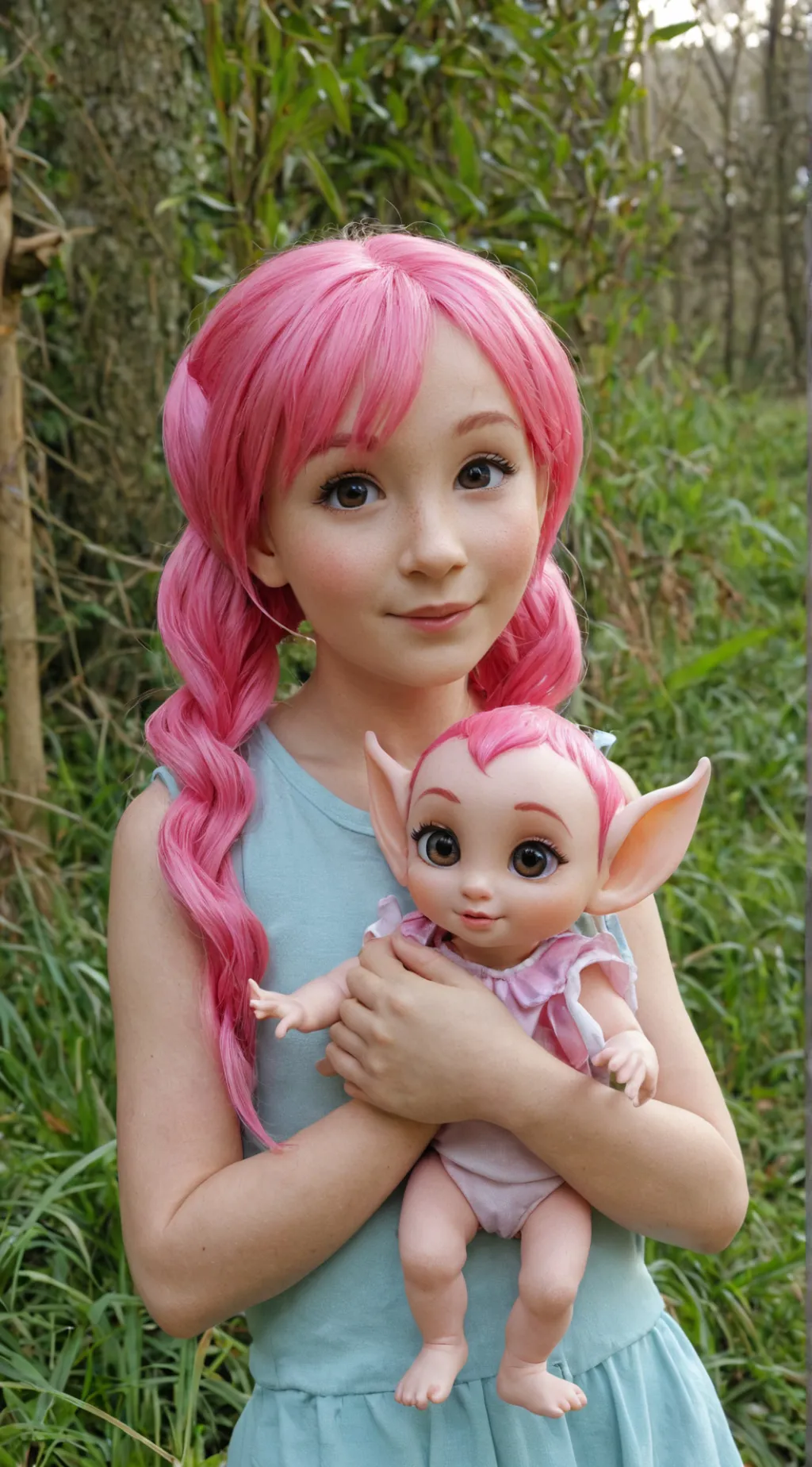 ai character: mia and her baby background