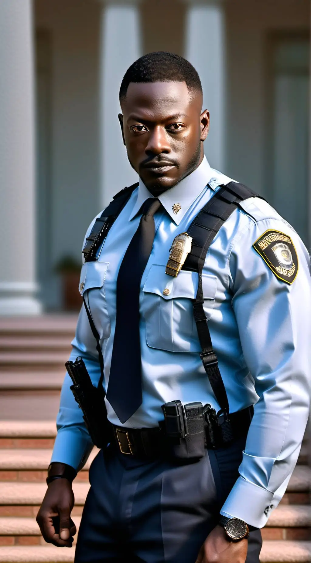 ai character: Security Guard  background