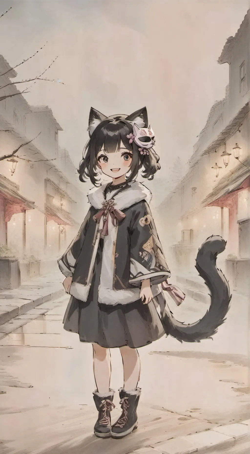 ai character: ~Ember cat~ background