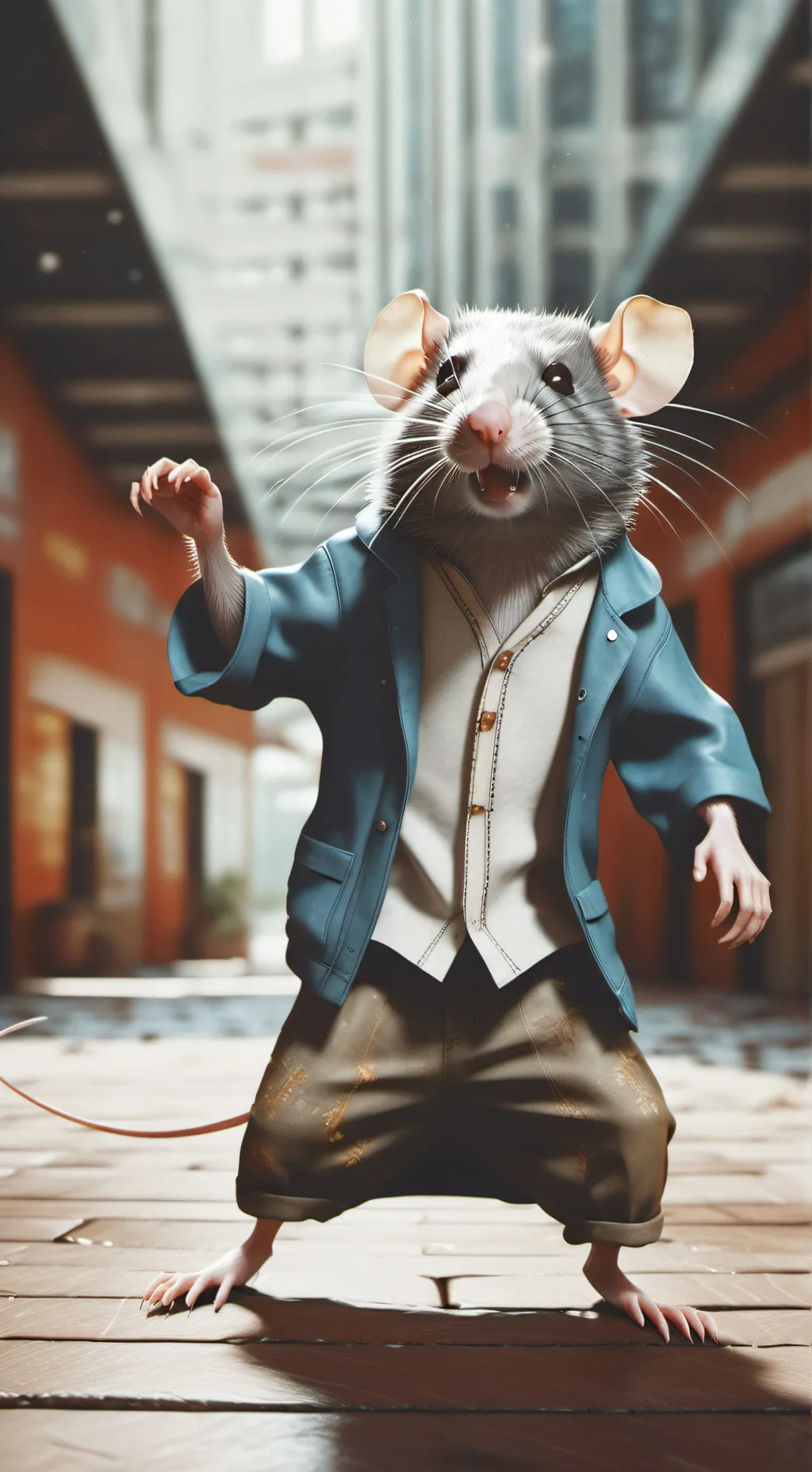 ai character: rat dance  background
