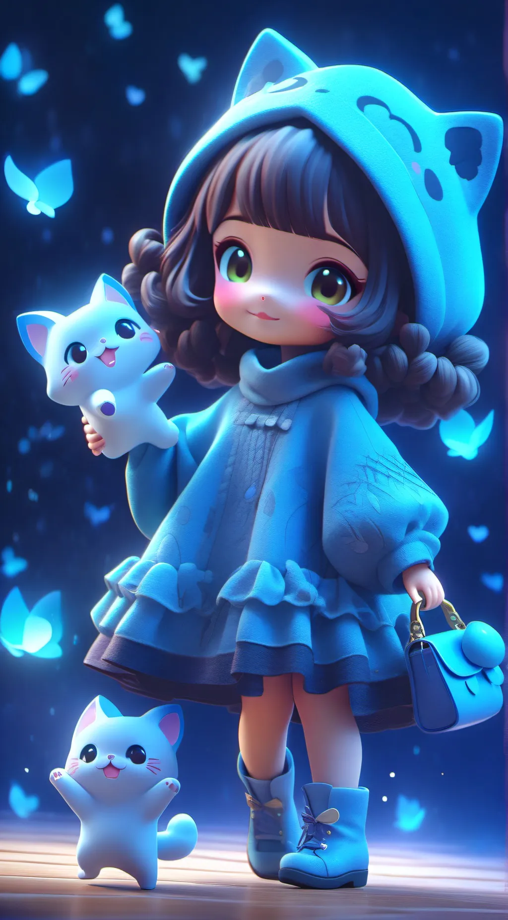 ai character: Niña neko background
