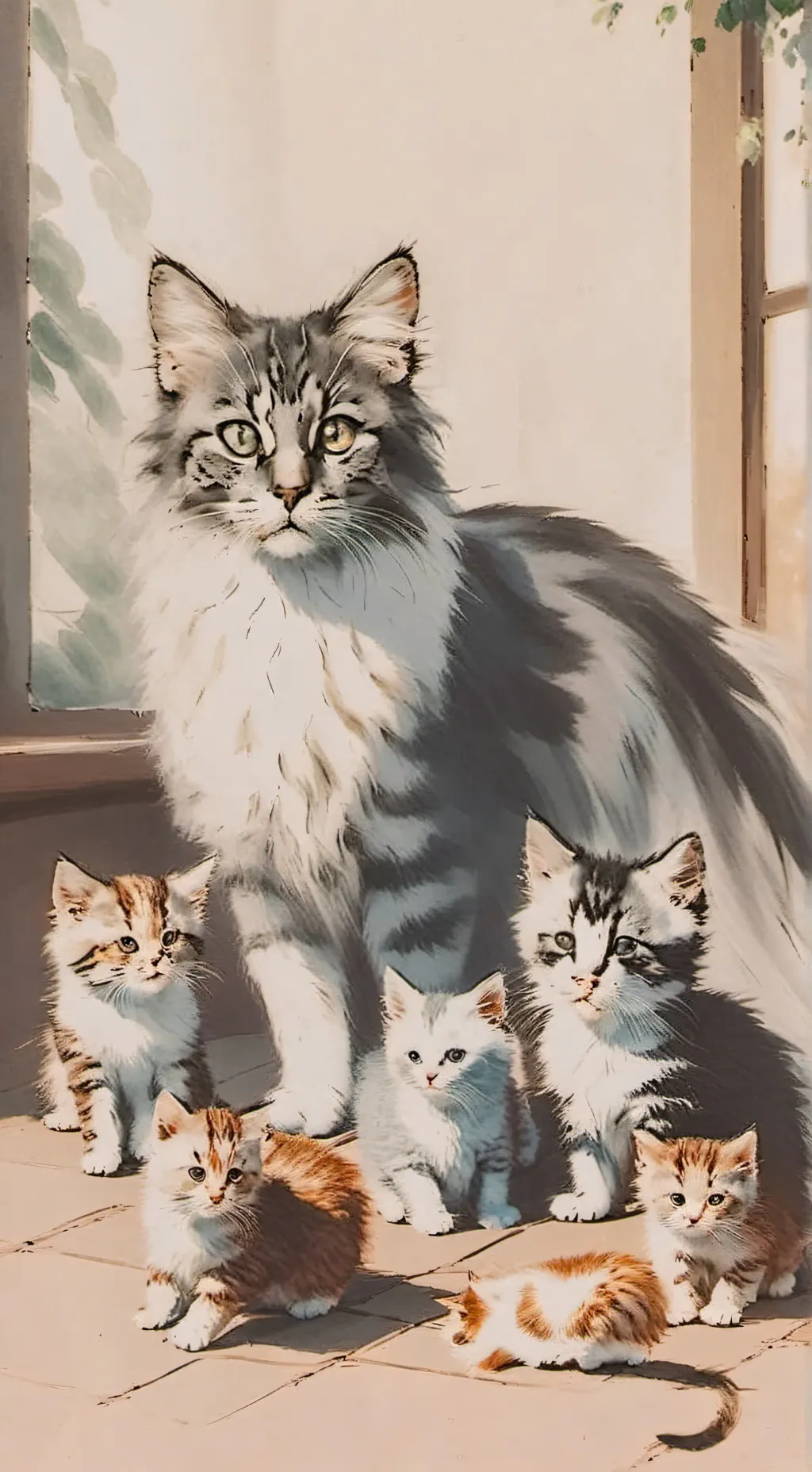 ai character: kittens background