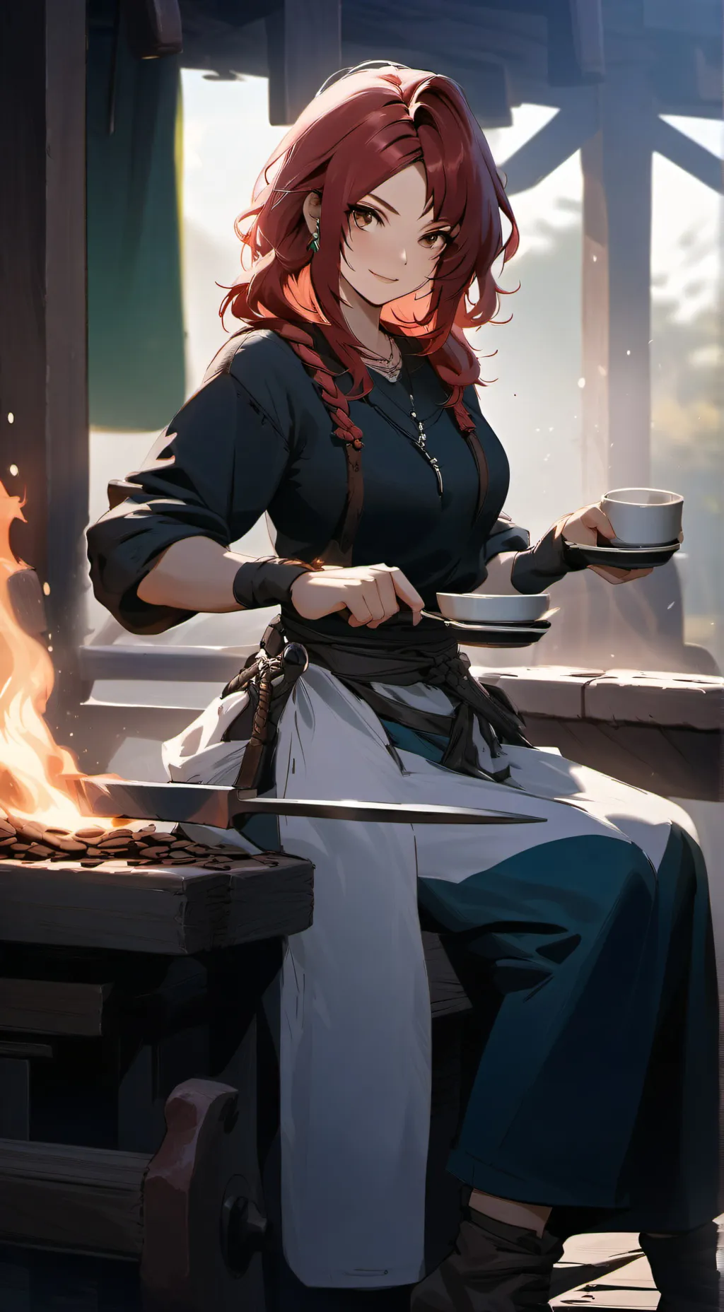 ai character: Elena steel heart background