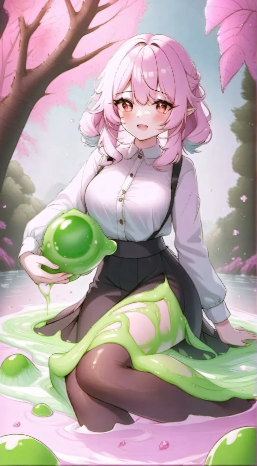ai character: slime girl background