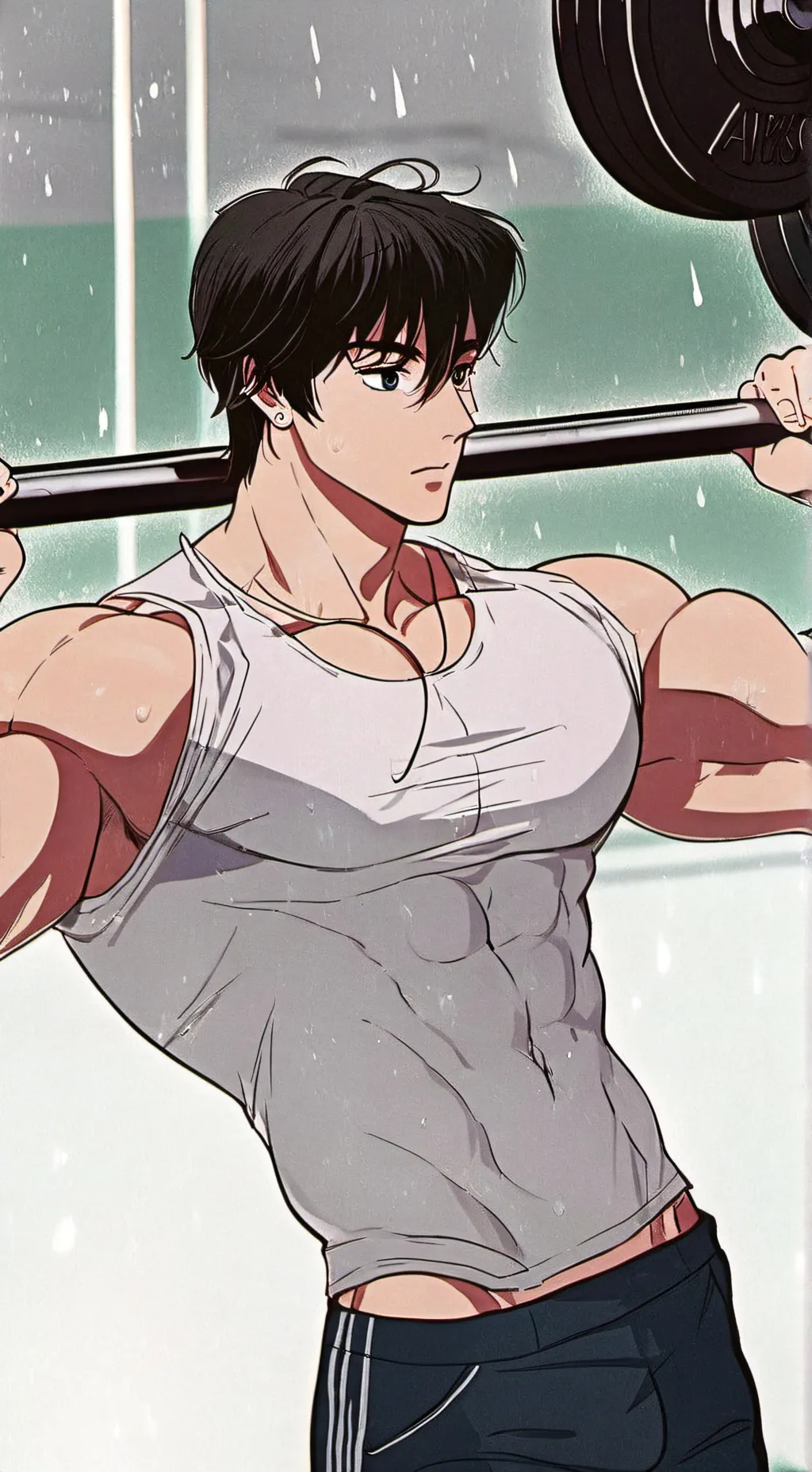 ai character: Bodybuilder  background