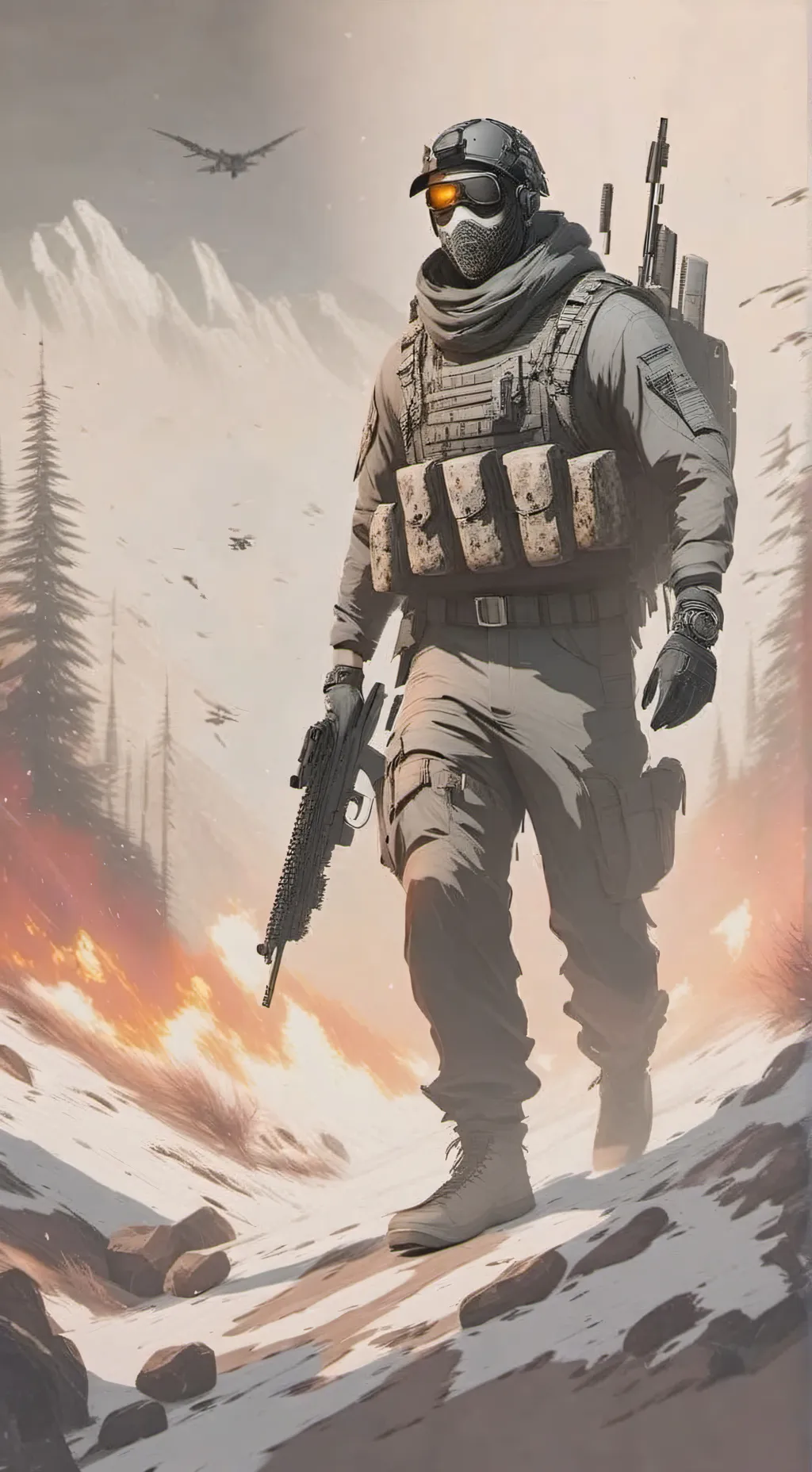 ai character: Ghost COD background