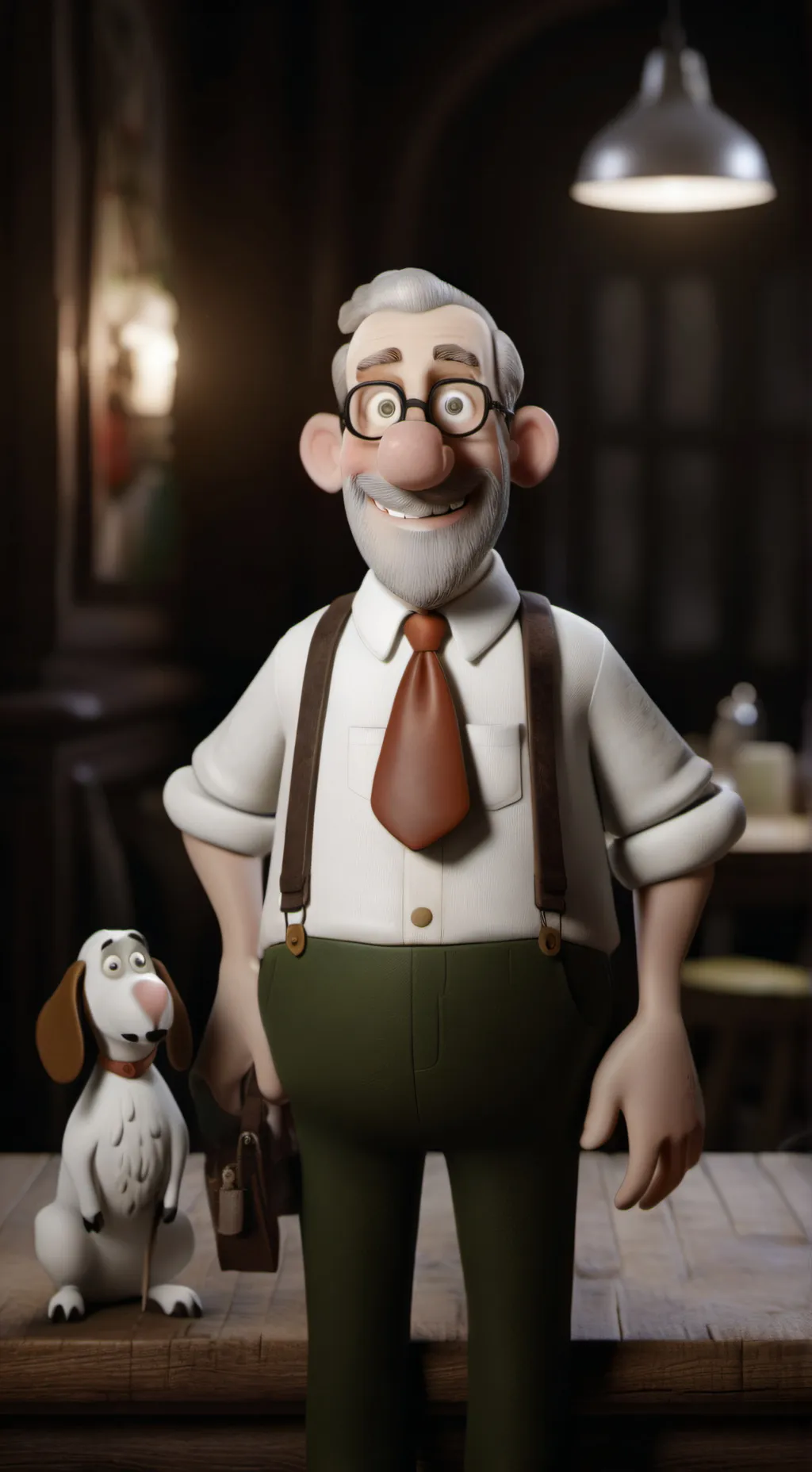 ai character: W&G movie night background